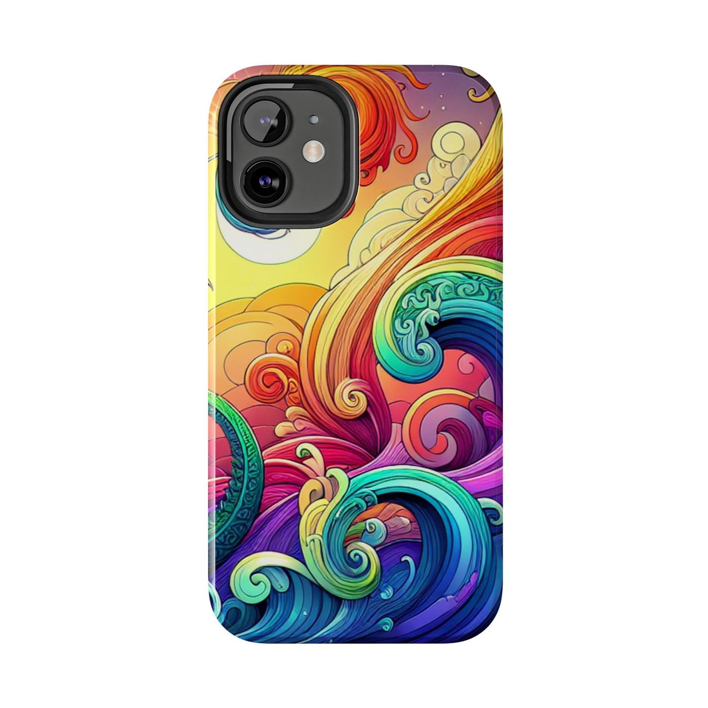 Fantasy Ocean Waves Tough Phone Case - Colorful Protective Cover - for iPhone