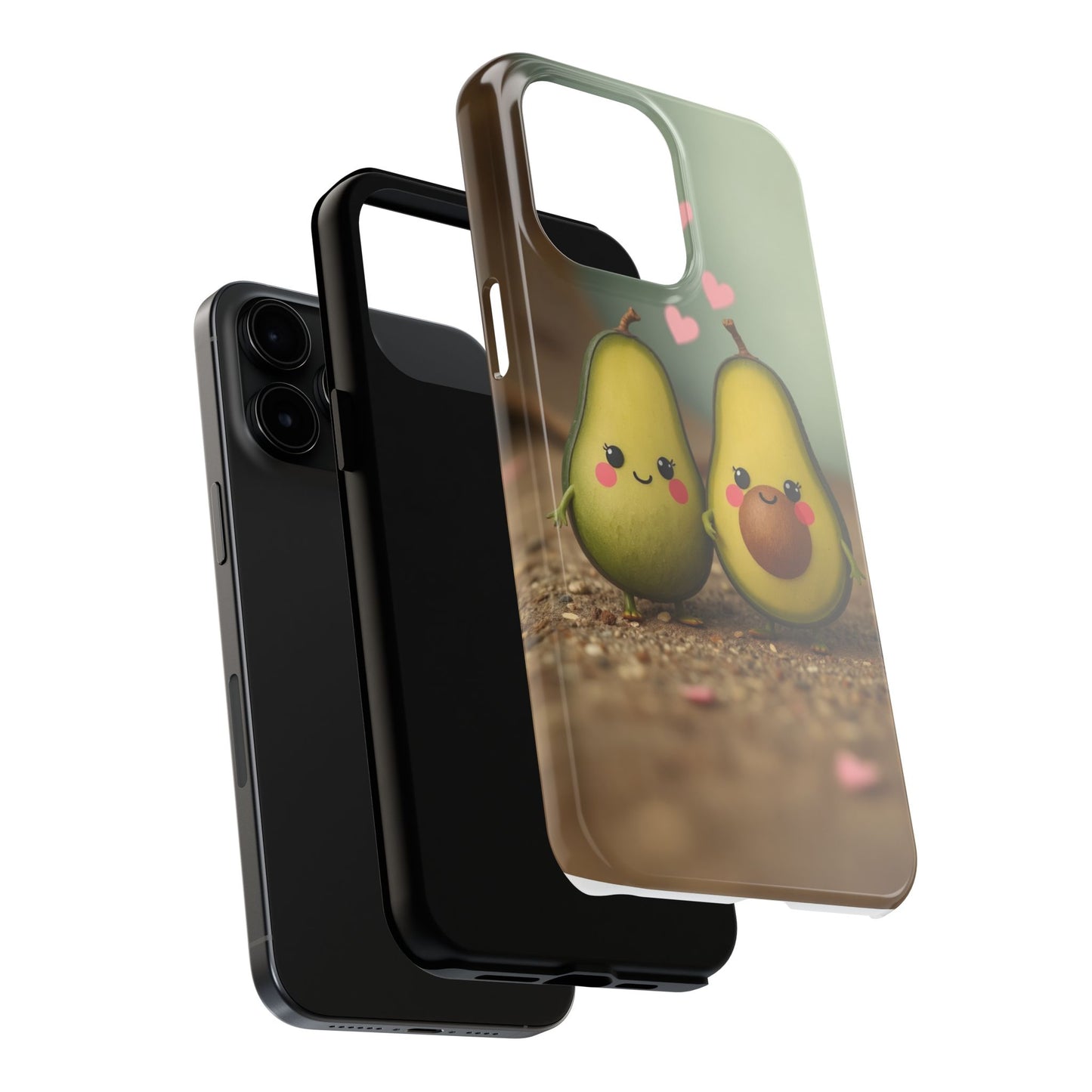 Cute Avocado Phone Case, Funny Tough Case, Quirky Phone Accessory, Gifts for Foodies, Valentine's Day Present