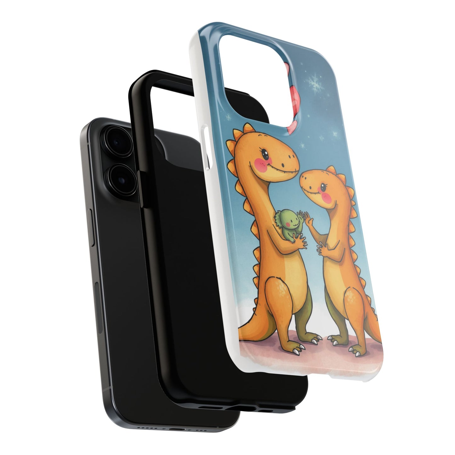 Dino Love Tough Phone Case - Cute & Durable Design for Kids & Parents