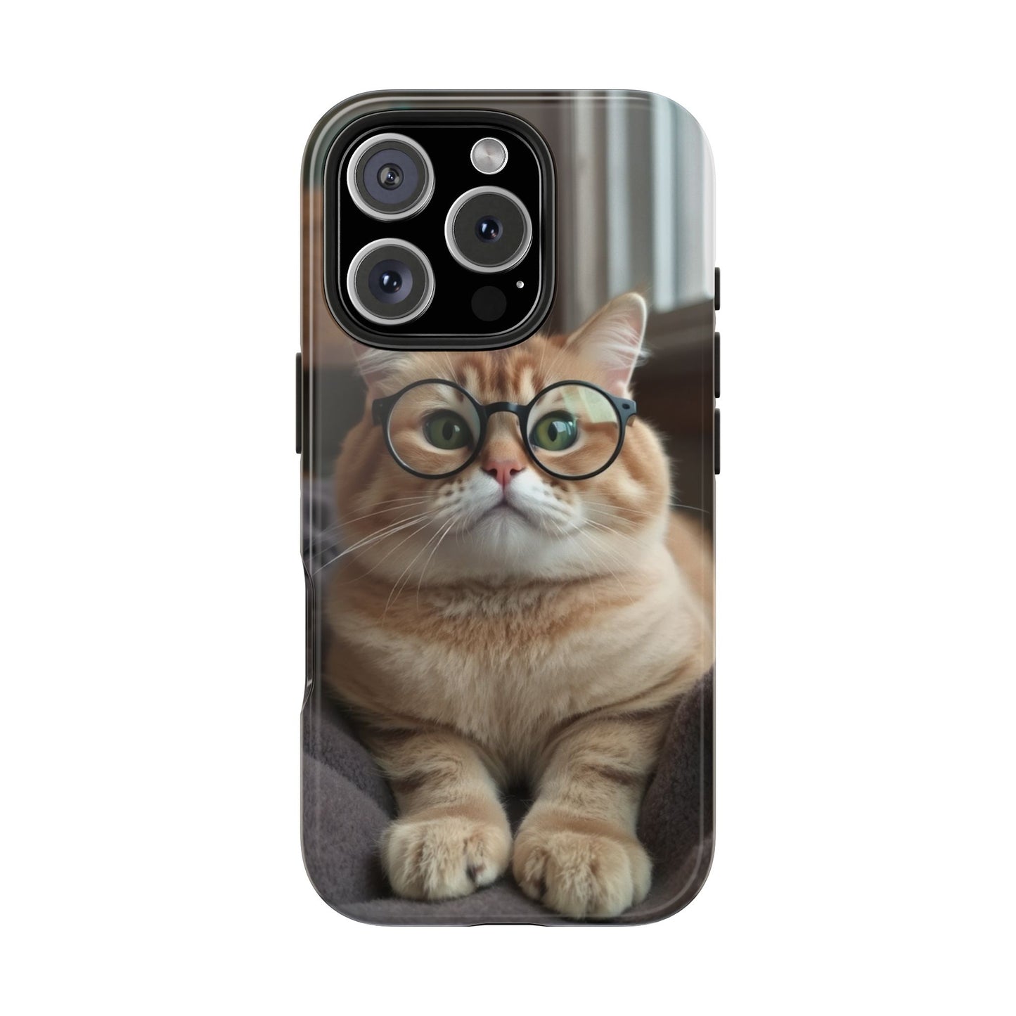 Cute Cat Glasses Tough Phone Case - Fun & Stylish Protection for Cat Lovers