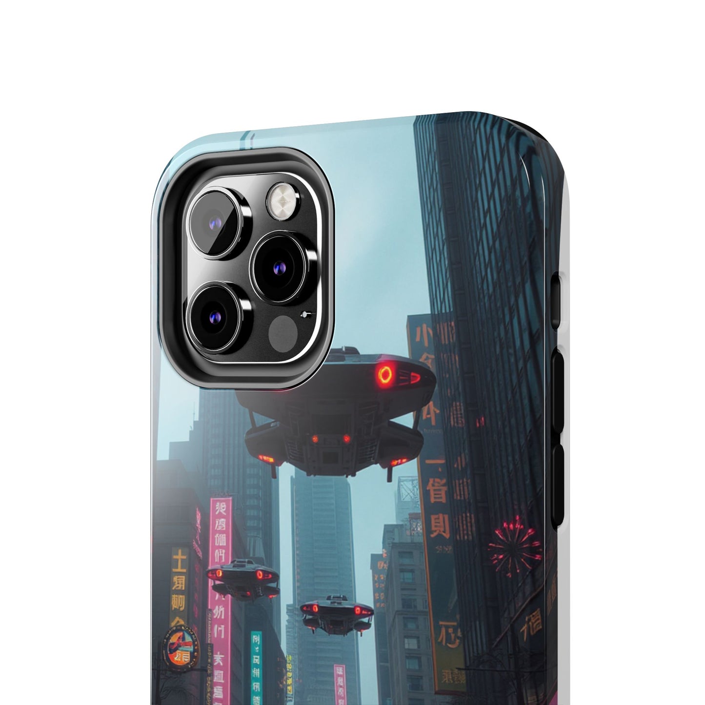 Futuristic City Tough Phone Case - Sci-Fi Design for Urban Explorers