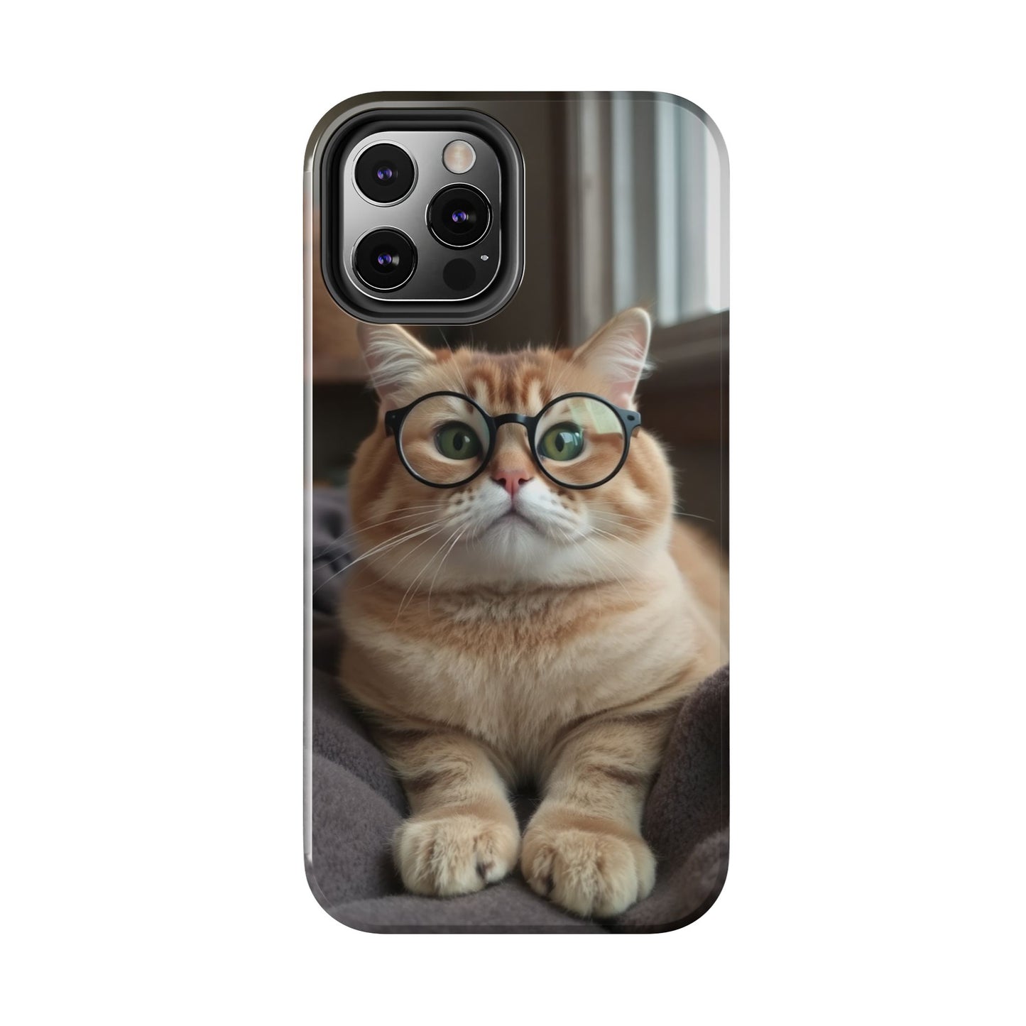 Cute Cat Glasses Tough Phone Case - Fun & Stylish Protection for Cat Lovers