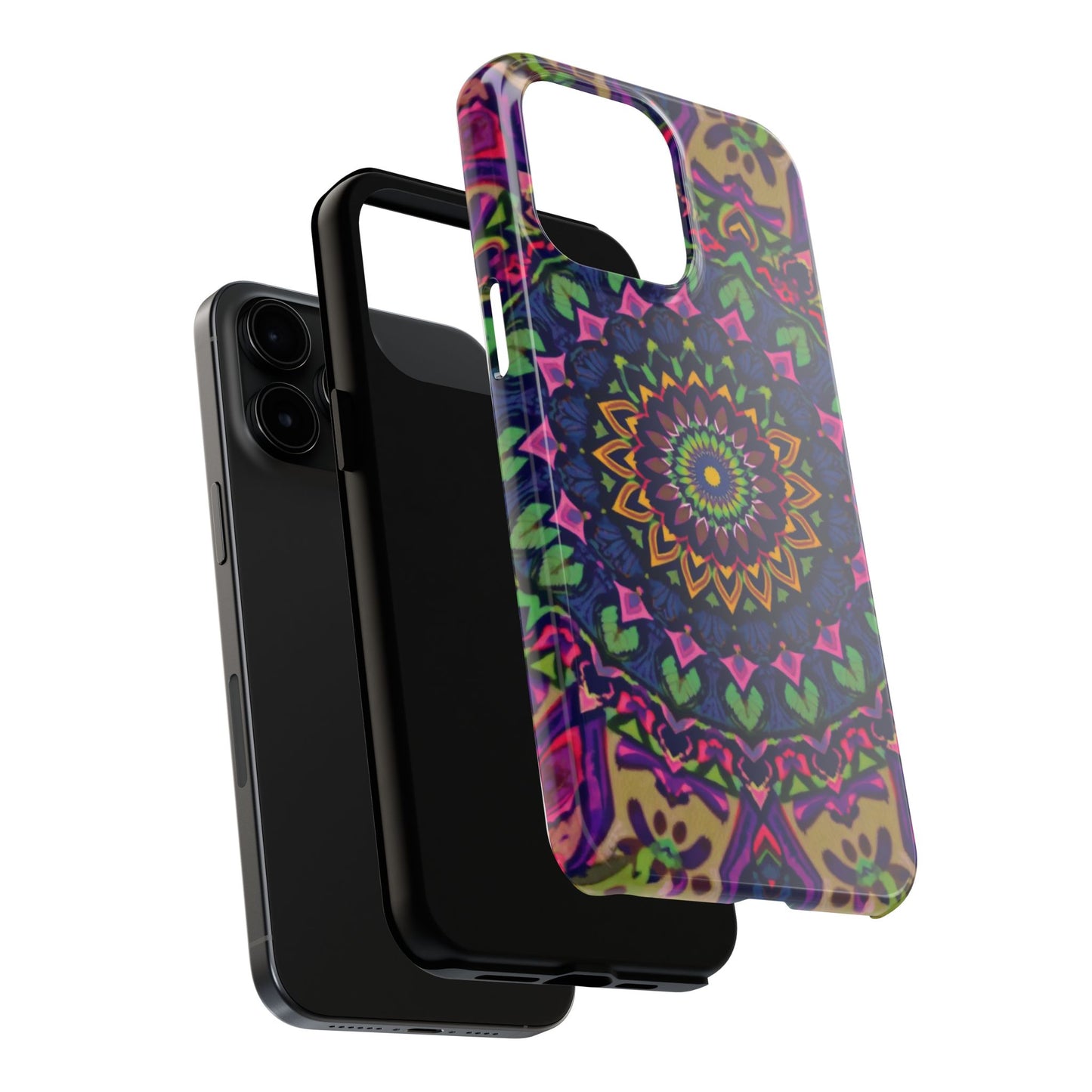 Vibrant Mandala Tough Phone Case - Colorful, Purple Fusion, Durable Protection for Your Device - for iPhone
