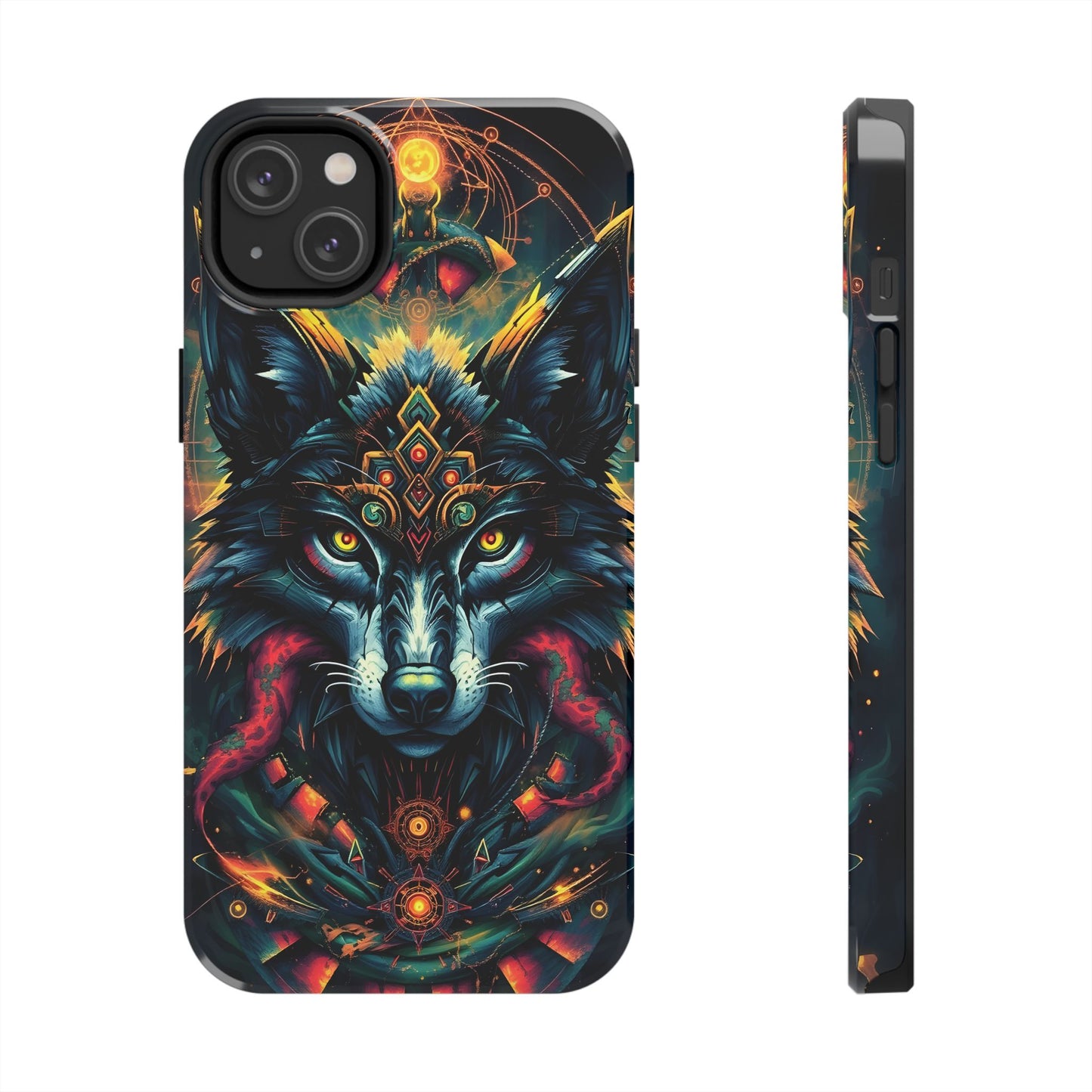 Vibrant Mystical Wolf Art Tough Phone Case - Durable & Unique Design for Animal Lovers - for iPhone