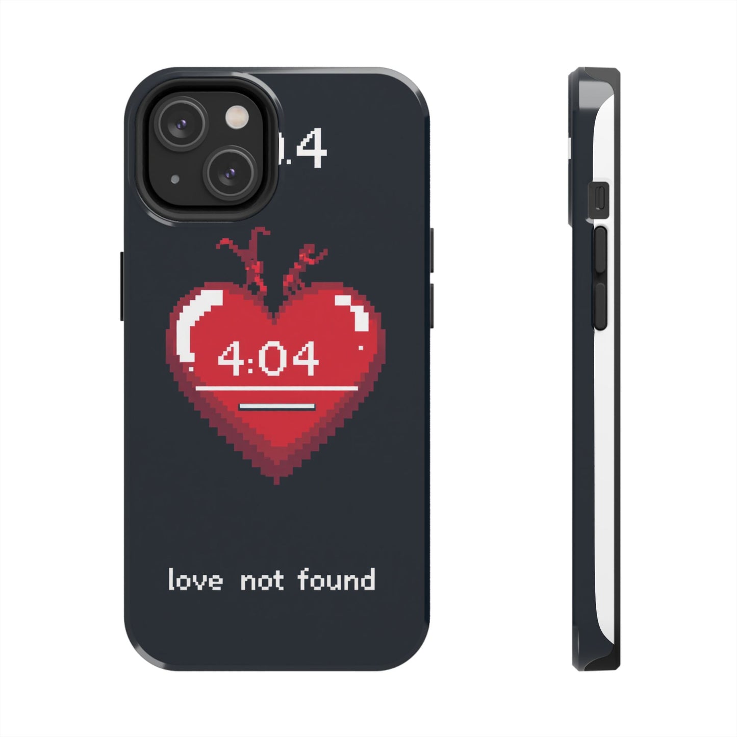 Vintage Pixel Heart Tough Phone Case - "404 Love Not Found" Design