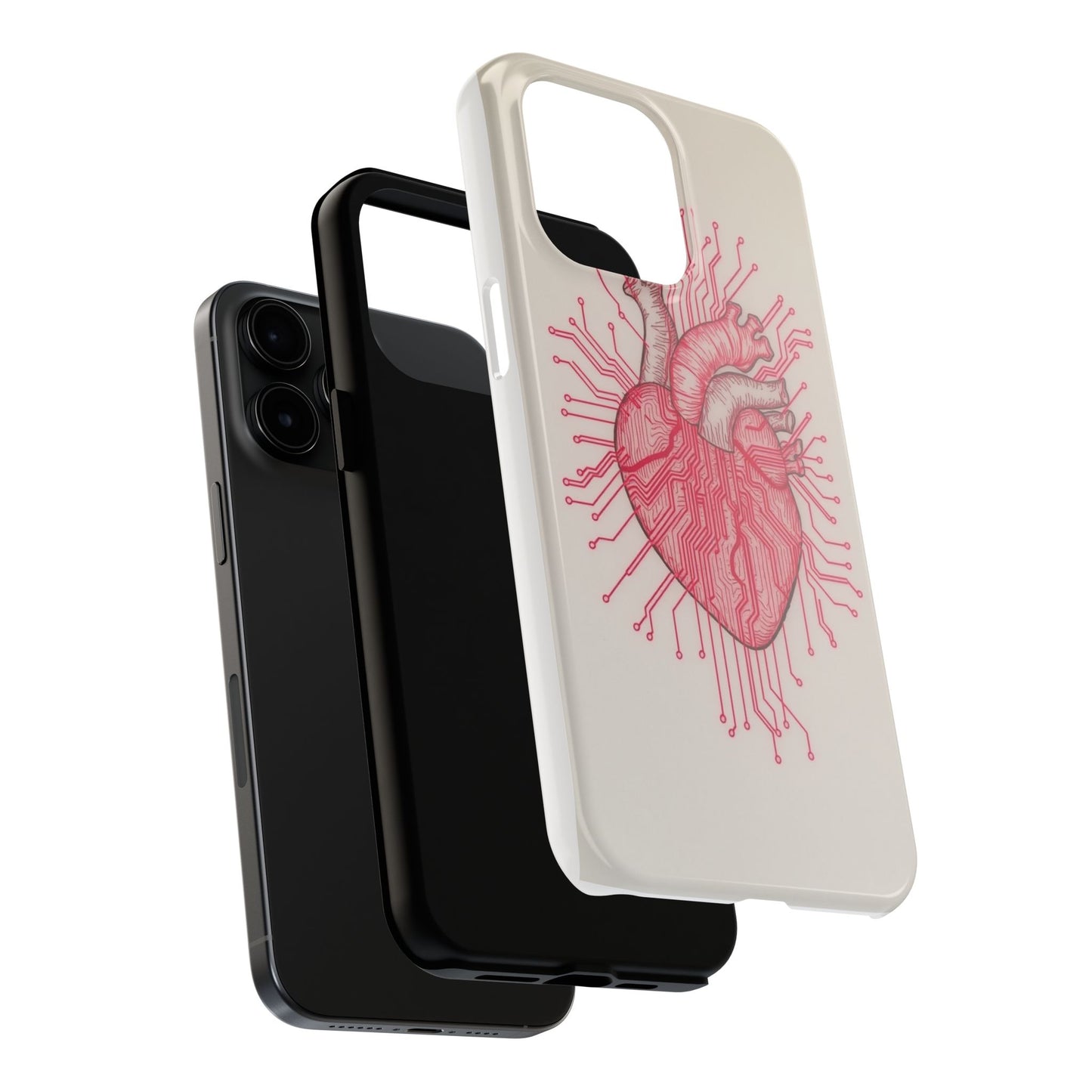 Heart Circuit Tough Phone Case – Unique Tech-Inspired Design for Tech Lovers