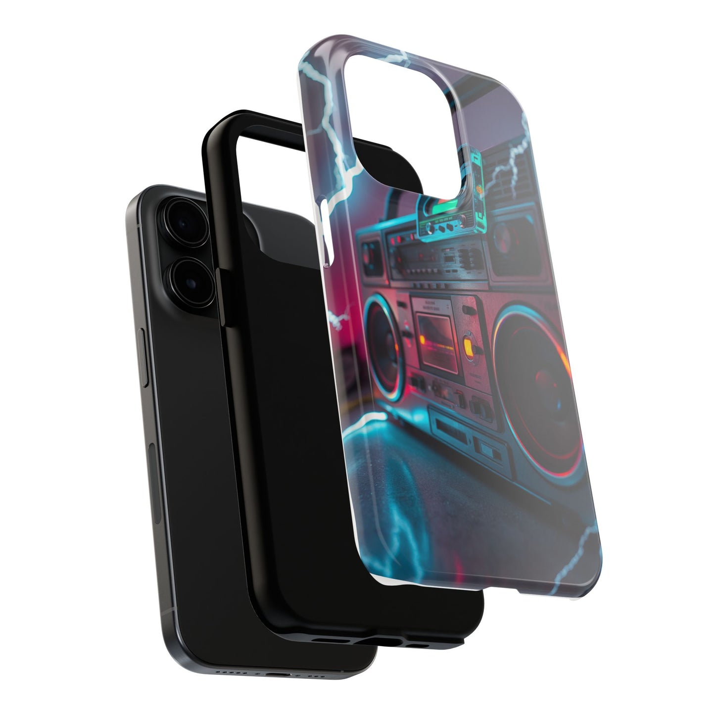 Retro Boombox Tough Phone Case – Vibrant Protection for Music Lovers