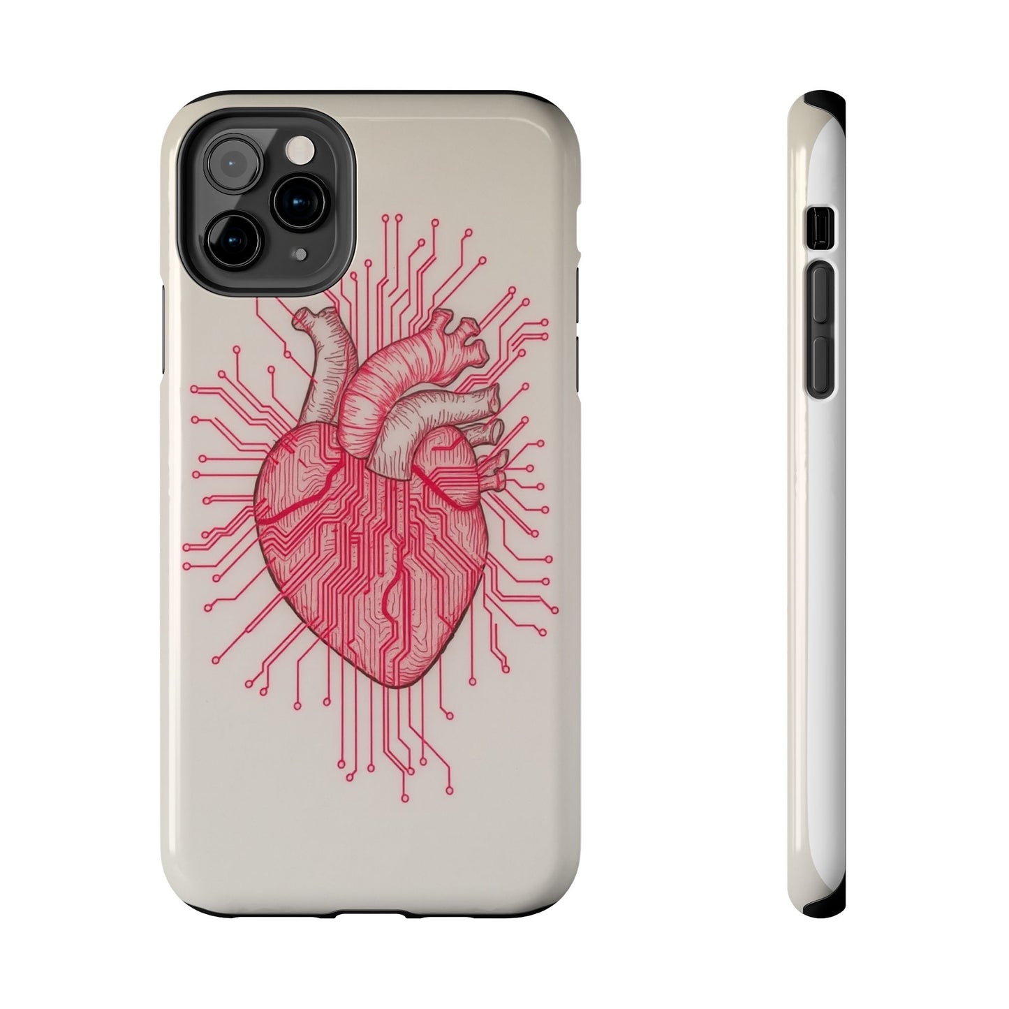 Heart Circuit Tough Phone Case – Unique Tech-Inspired Design for Tech Lovers