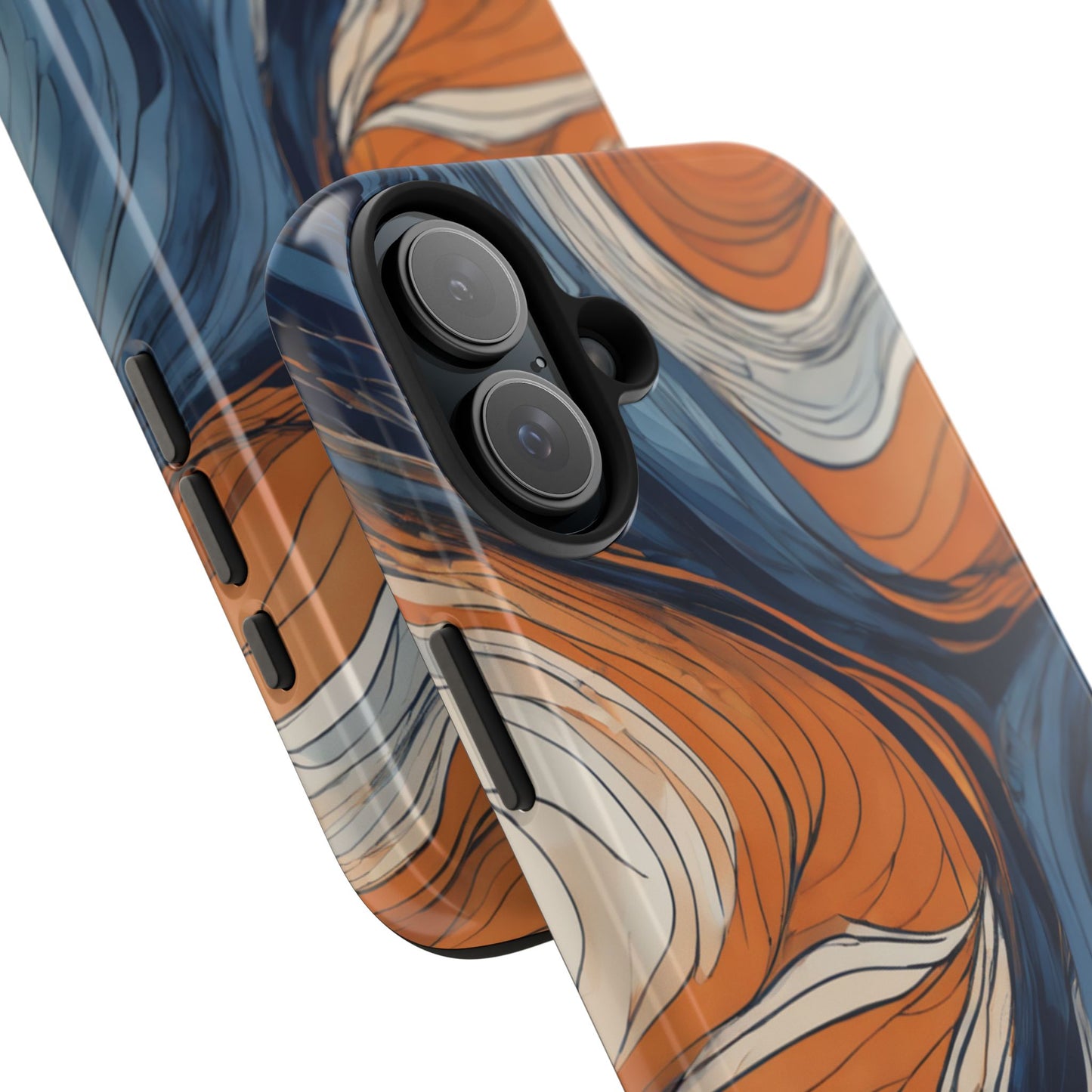 Artistic Tough Phone Case - Vibrant Abstract Waves Design - for iPhone