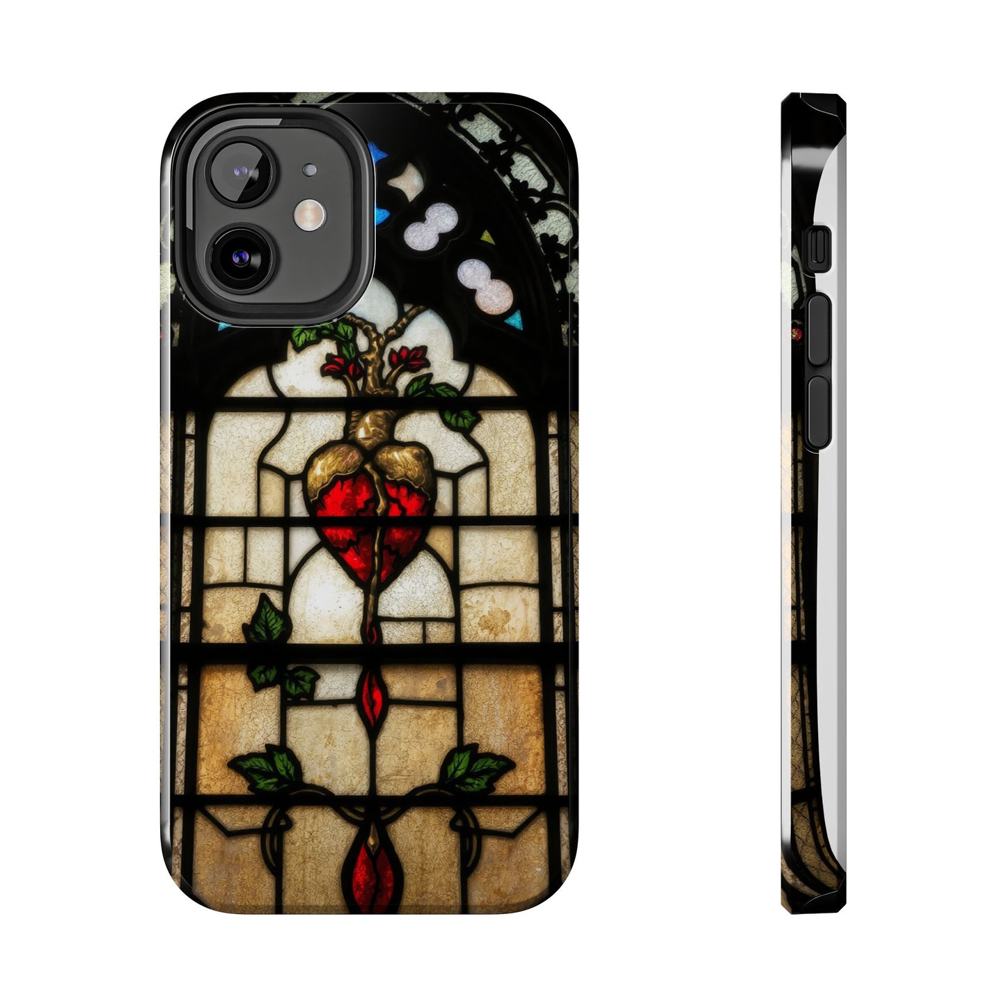 Stained Glass Heart Tough Phone Case - Unique Design for Protection & Style