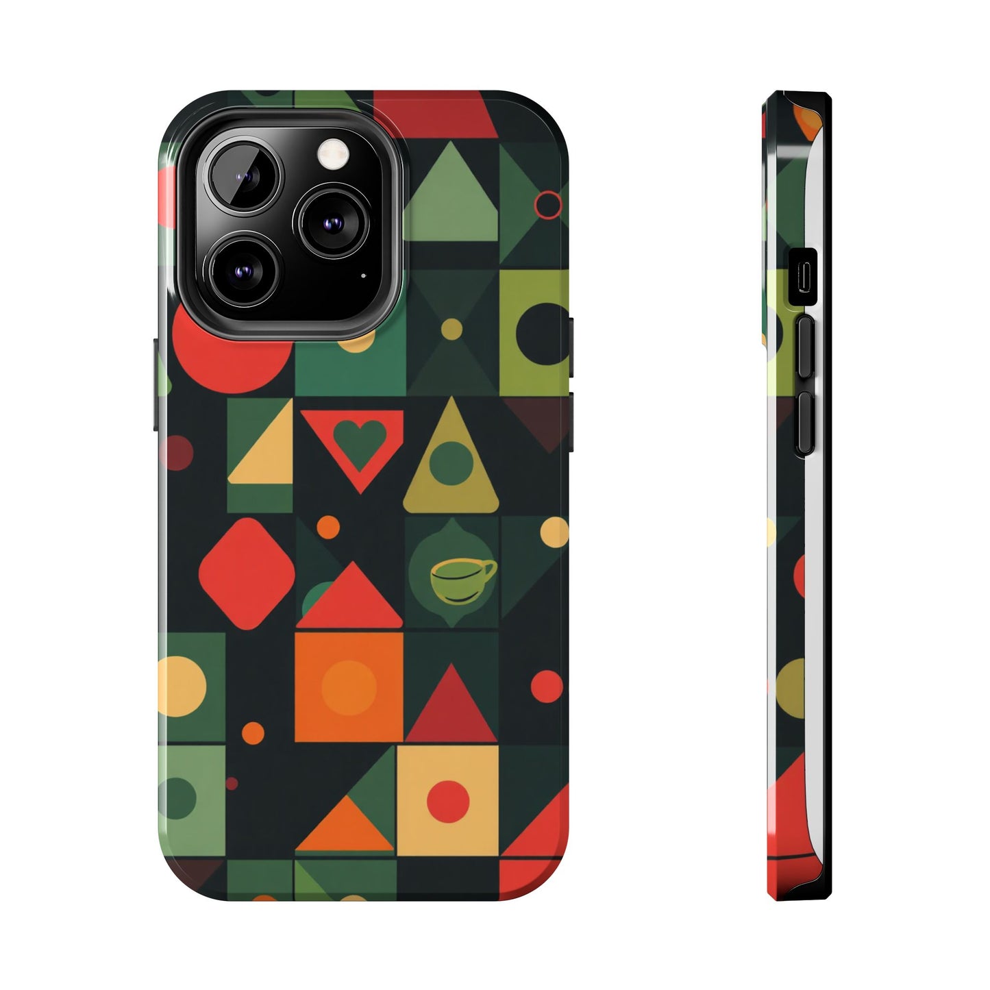 Vibrant Geometric Tough Phone Cases – Stylish Protection for Trendsetters - for iPhone
