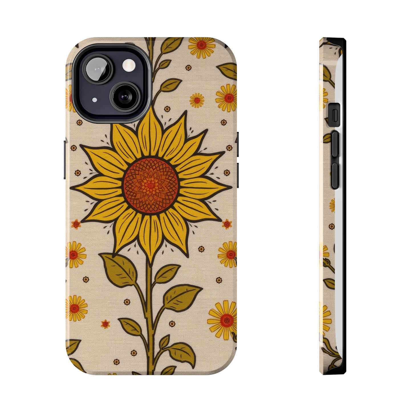 Bright Sunflower Origins Tough Phone Case - Floral Design for Nature Lovers - for iPhone