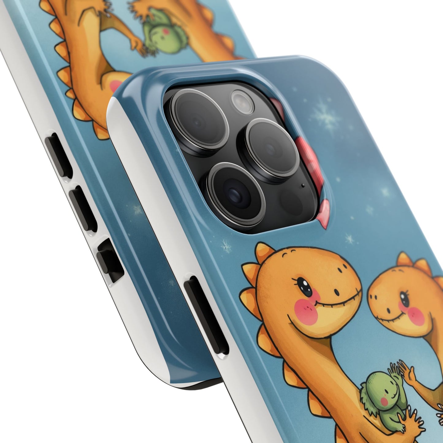 Dino Love Tough Phone Case - Cute & Durable Design for Kids & Parents