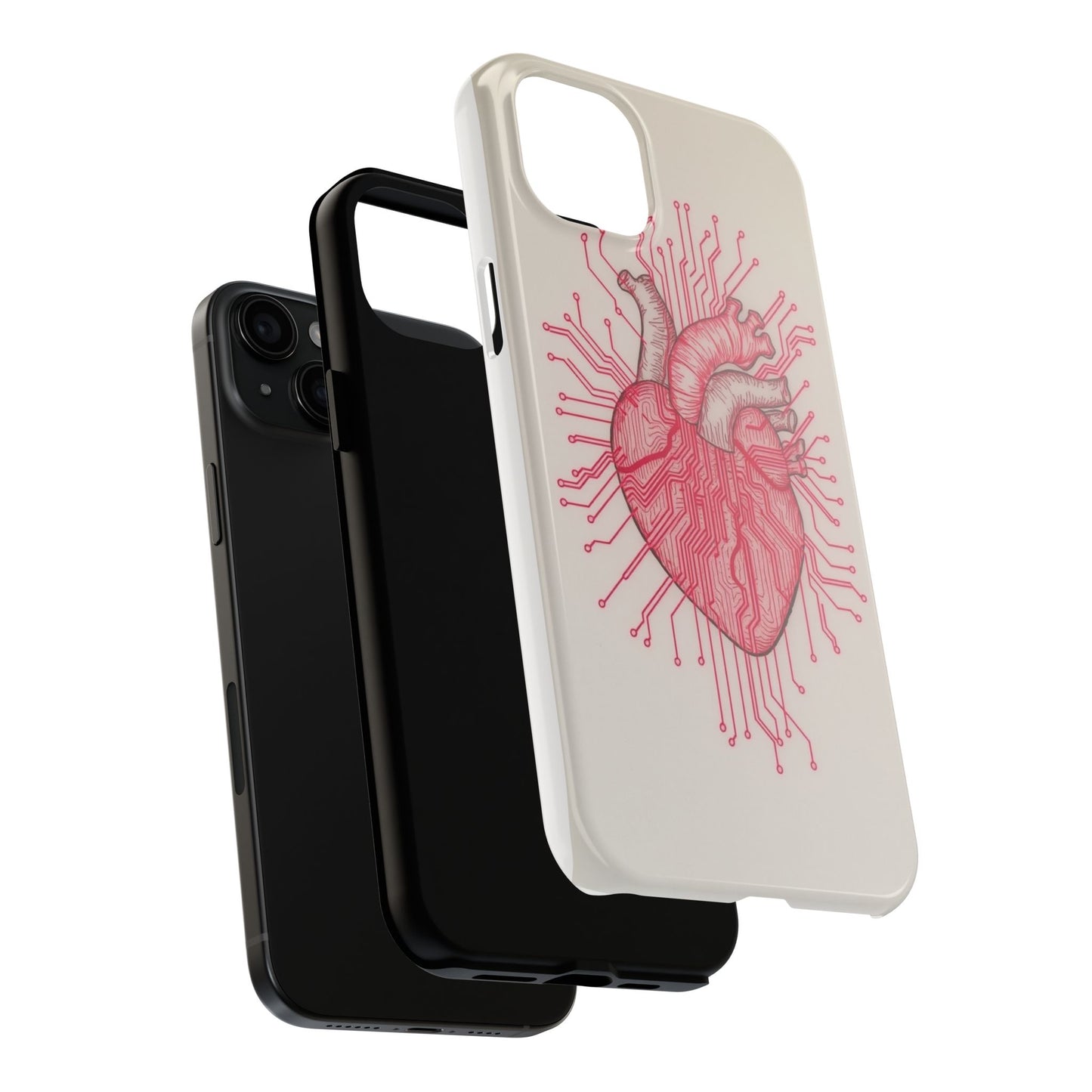 Heart Circuit Tough Phone Case – Unique Tech-Inspired Design for Tech Lovers