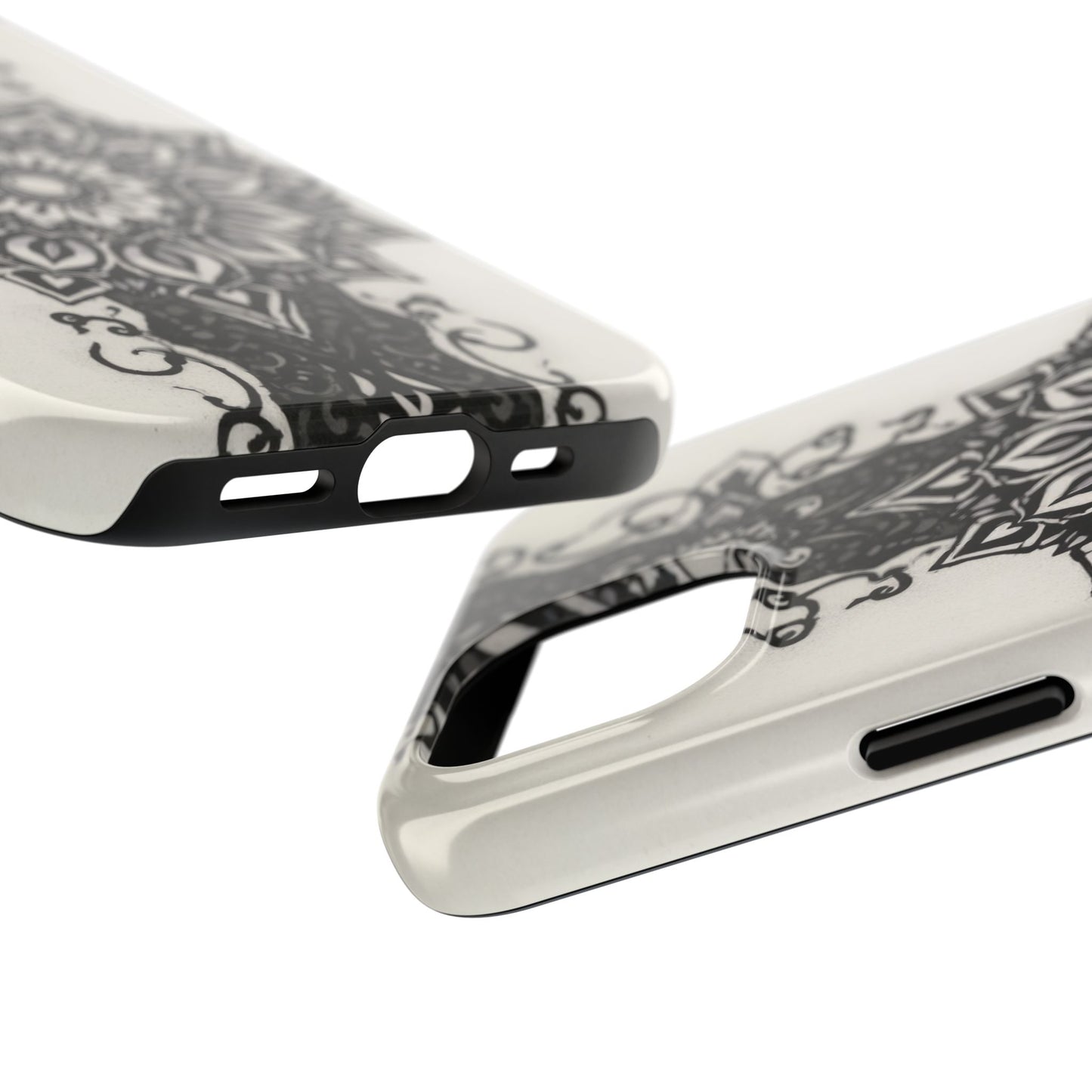 Stylish Tough Phone Cases with Dark Mandala Design - Durable and Unique Protection - for iPhone