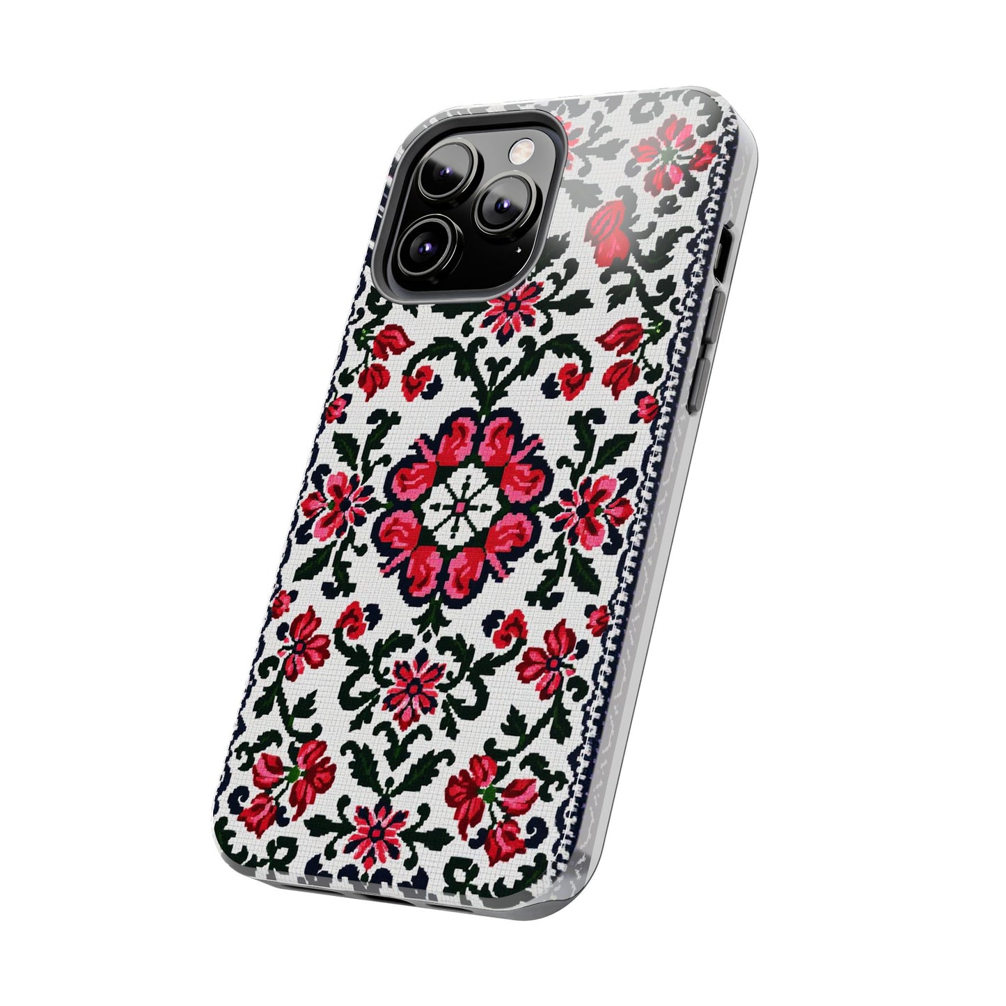 Traditional Knit Floral Design | Tough Phone Case - Durable Protection for iPhone