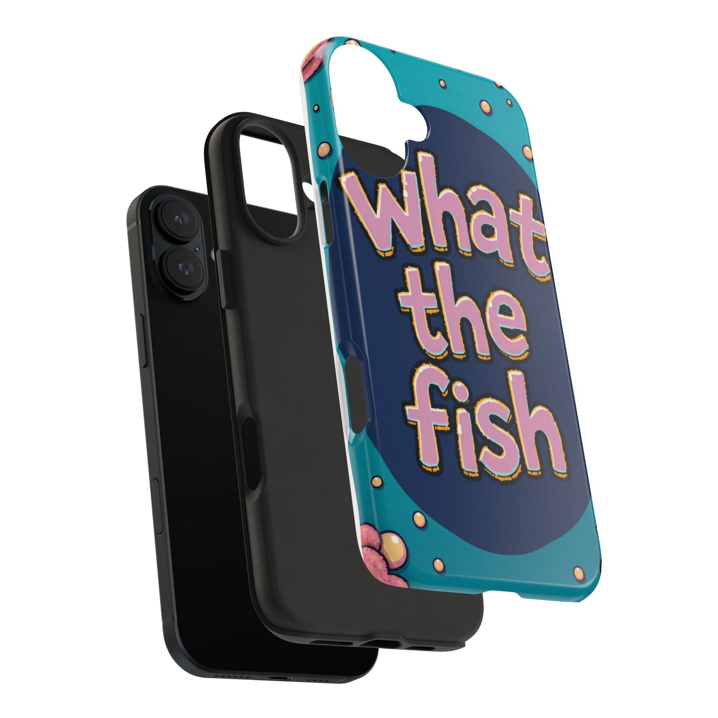 Playful Tough Phone Case - "What the Fish" Design