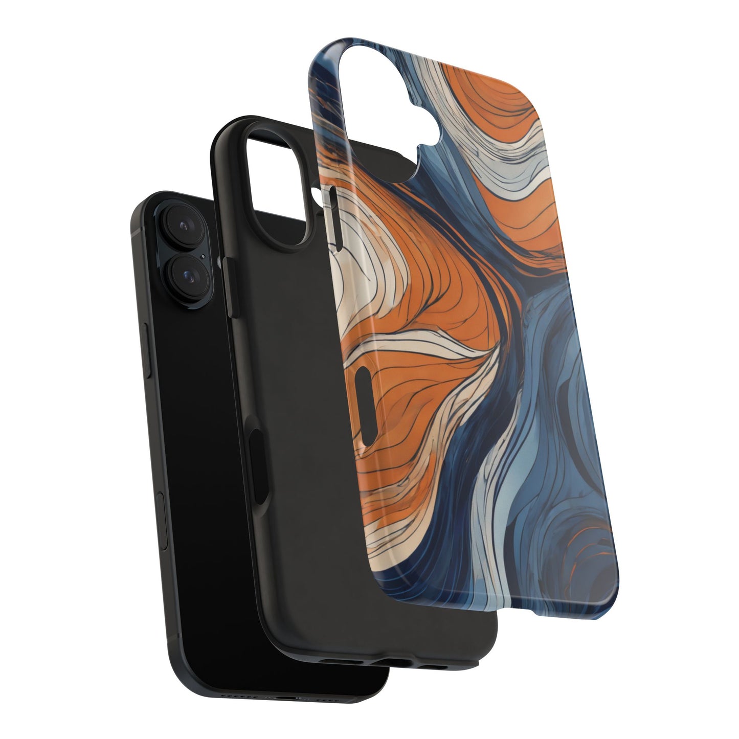 Artistic Tough Phone Case - Vibrant Abstract Waves Design - for iPhone