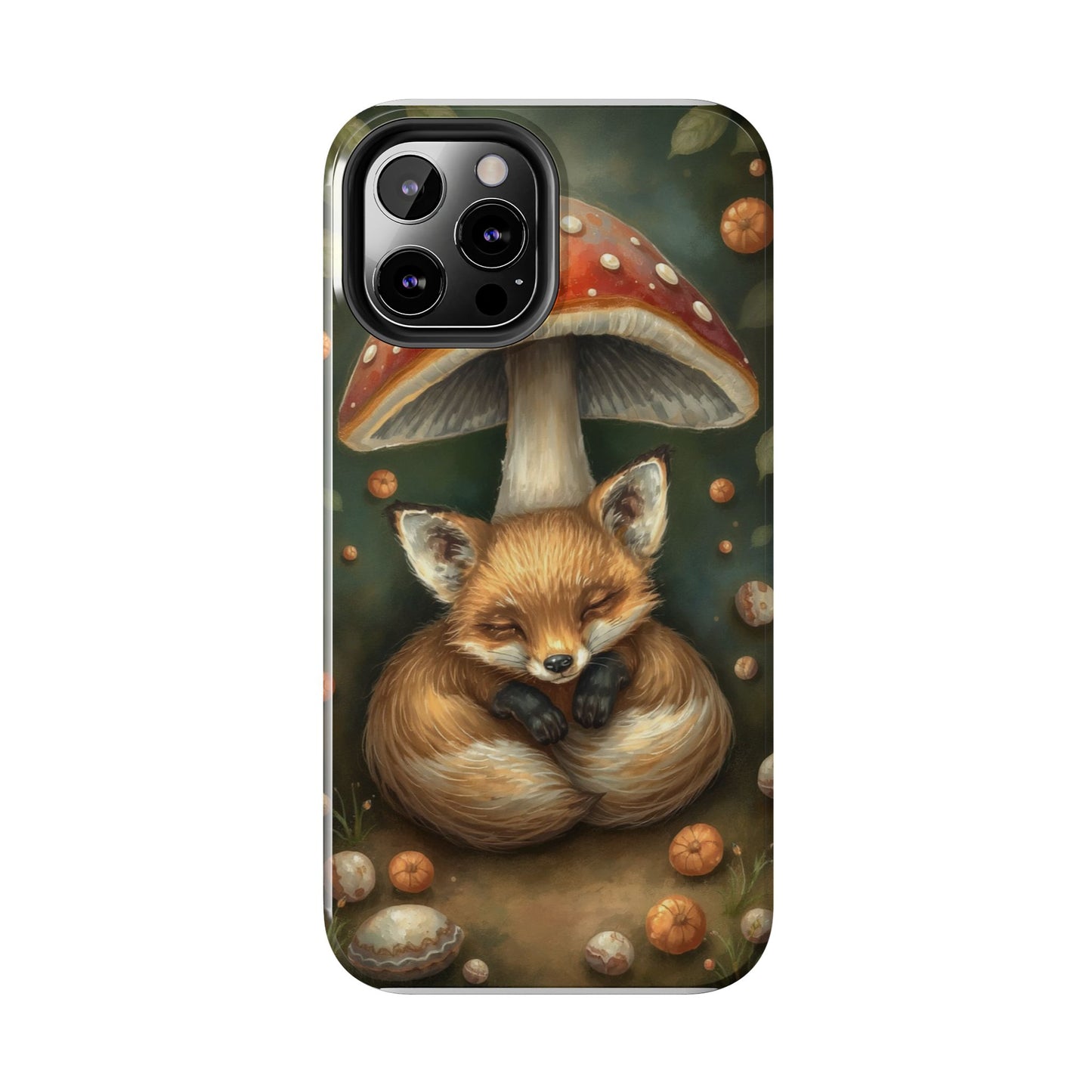 Cute Fox & Mushroom Phone Case - Tough Protective Cover