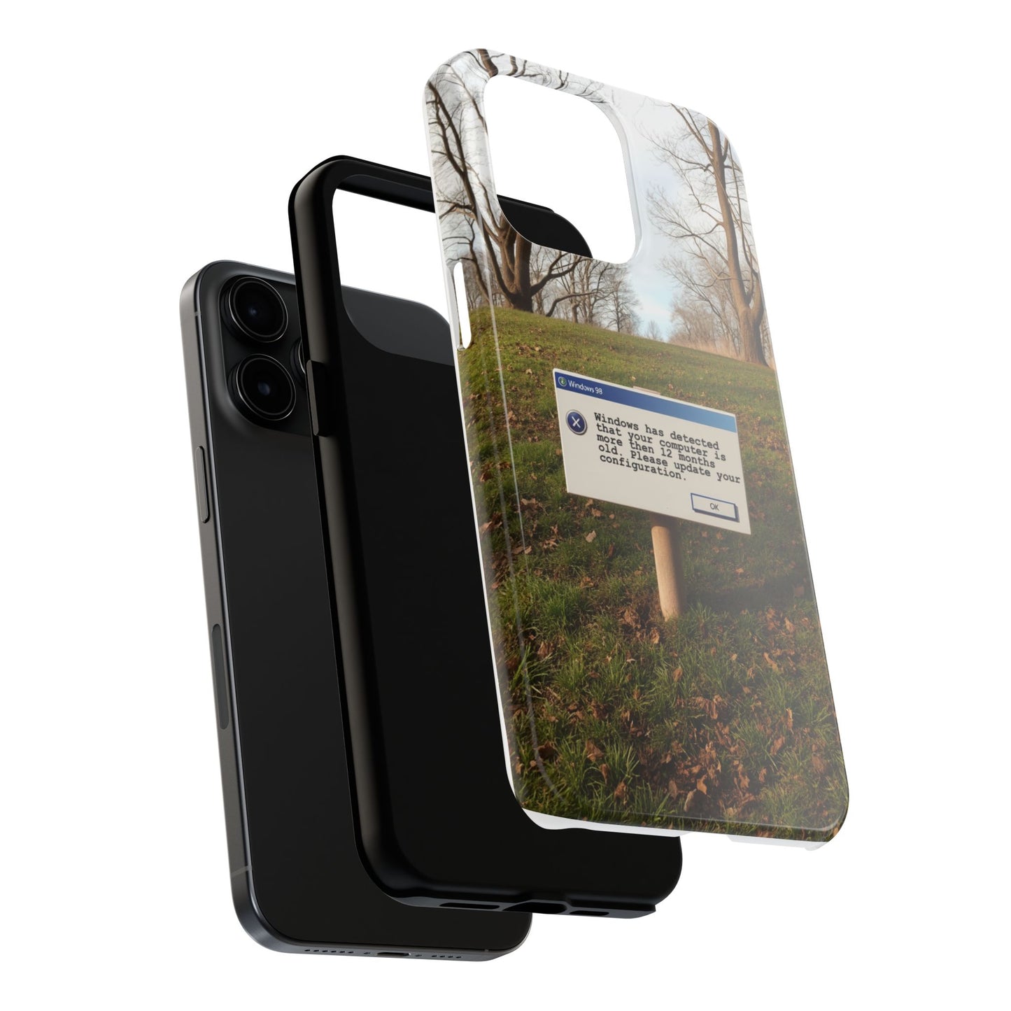 Durable Phone Case with Windows 98 Error Message Design - Perfect Gift for Tech Lovers