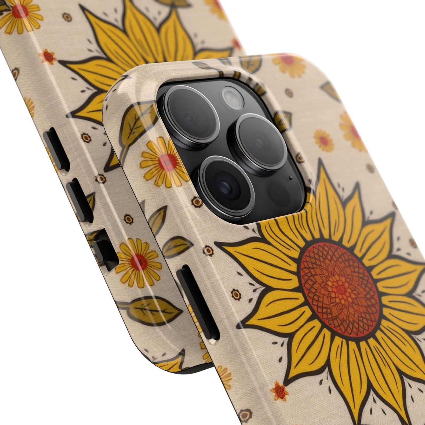 Bright Sunflower Origins Tough Phone Case - Floral Design for Nature Lovers - for iPhone