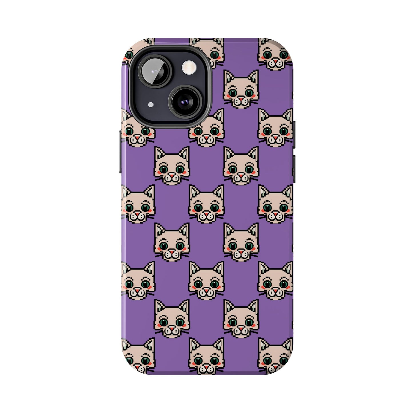 Cute Pixel Cat Tough Phone Case – Fun and Durable Protection for Cat Lovers - for iPhone