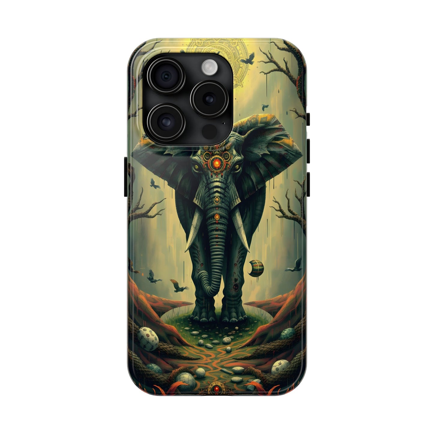 Mystical Forest Elephant Tough Phone Case | Vibrant Design for Nature Lovers - for iPhone