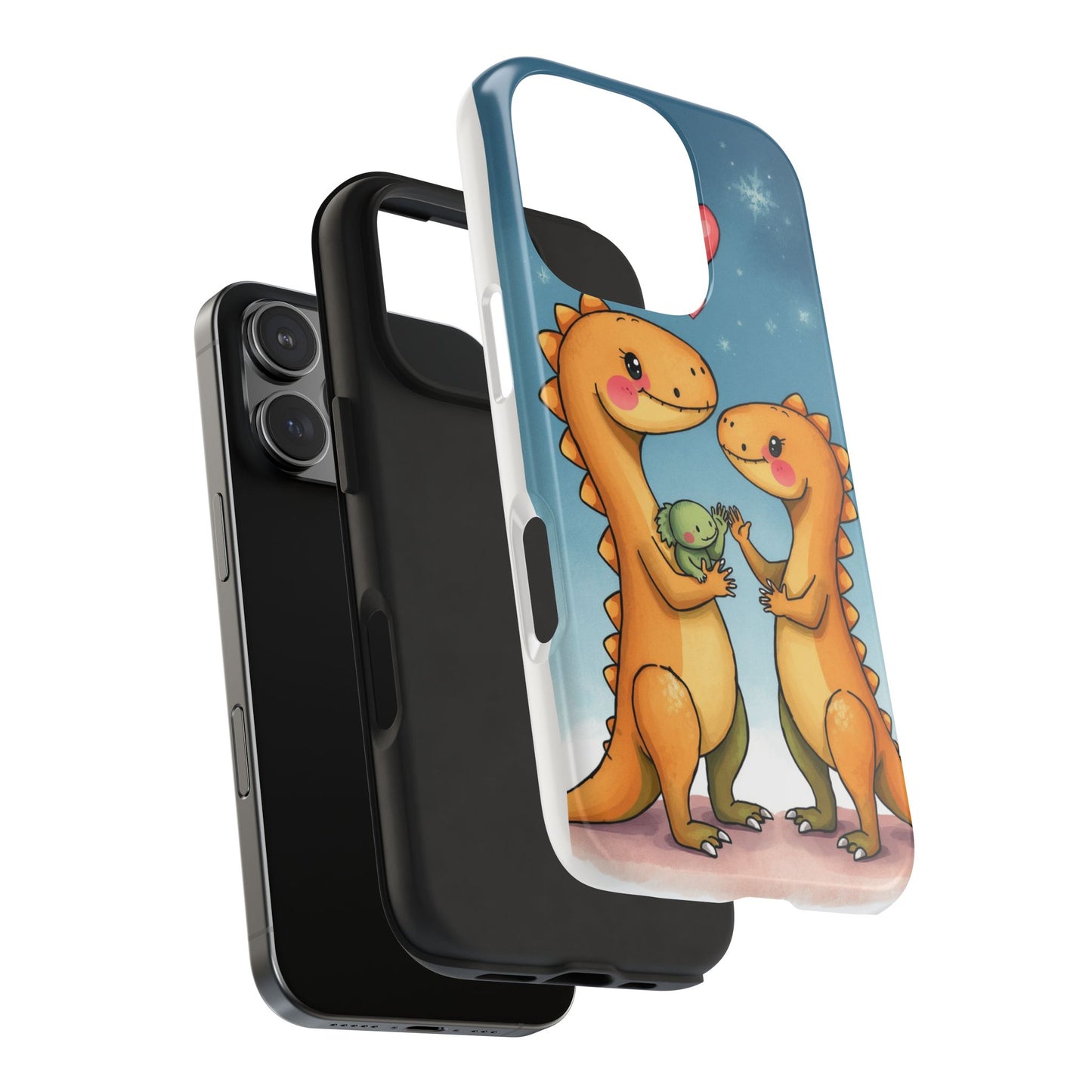 Dino Love Tough Phone Case - Cute & Durable Design for Kids & Parents