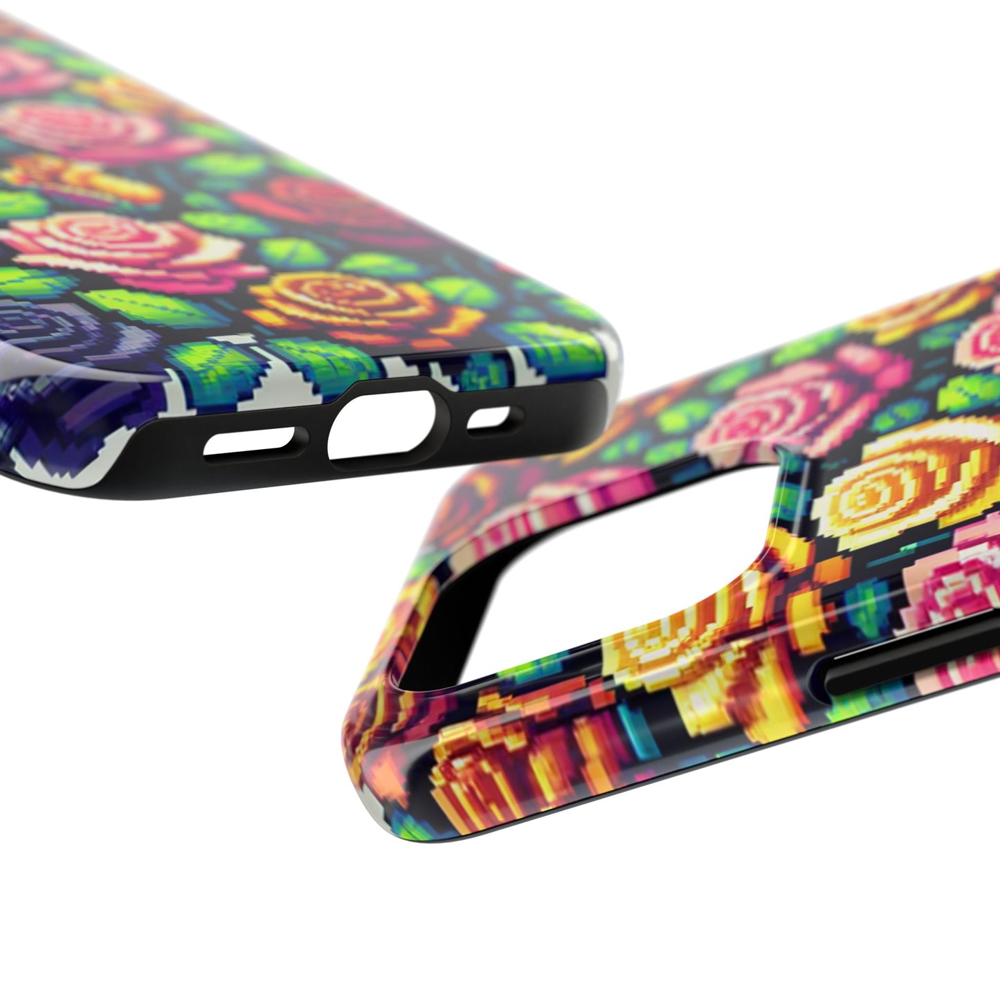 Pixel Art Roses Tough Phone Case - Stylish Protection - for iPhone