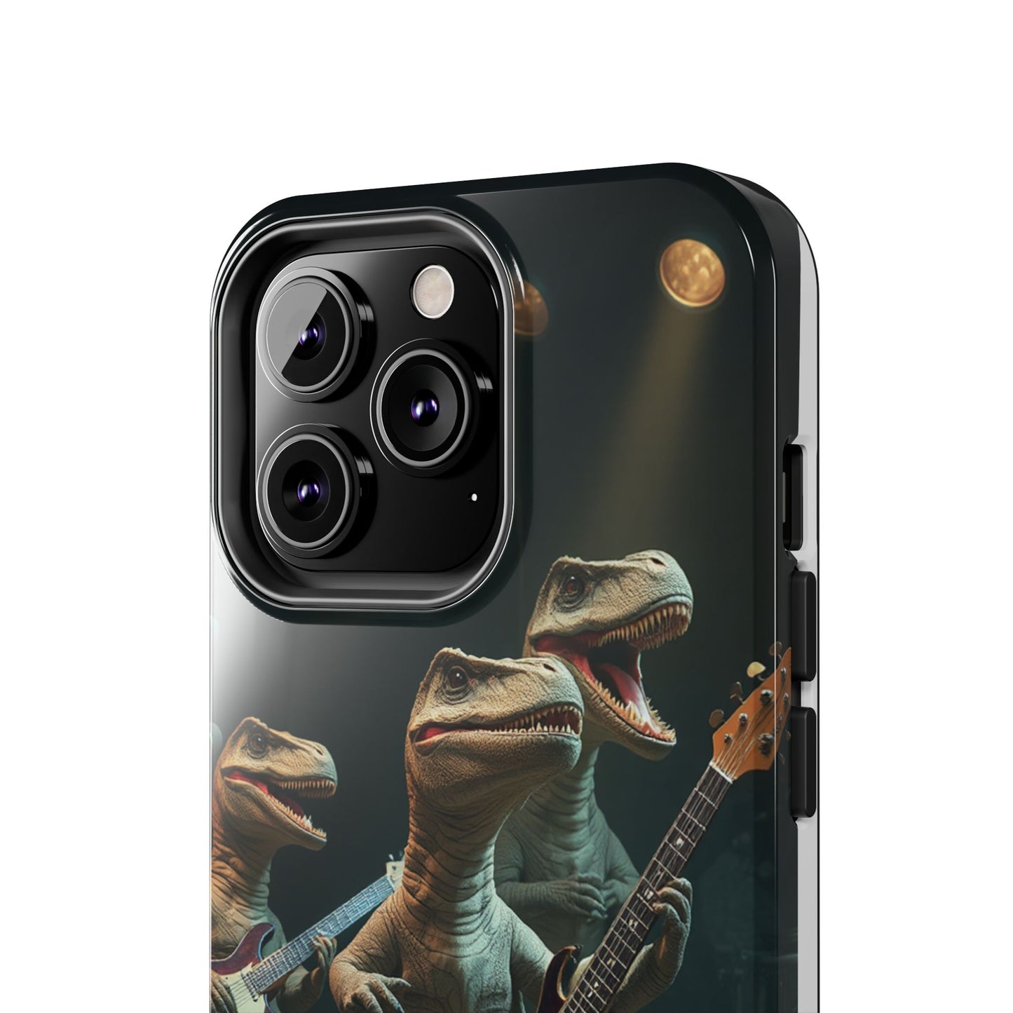 Rockin' Dinosaur Tough Phone Cases - Perfect for Music Lovers and Kids!
