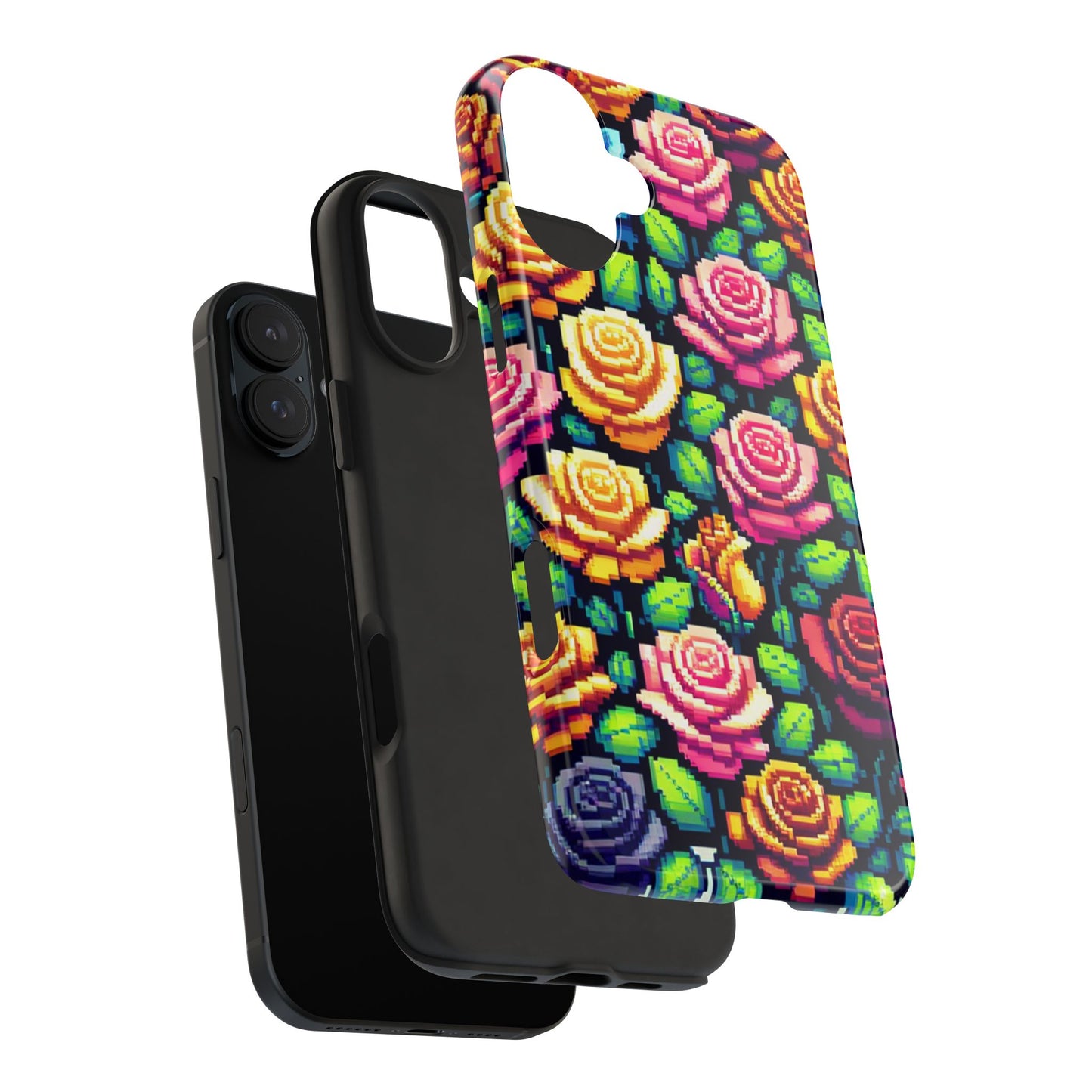 Pixel Art Roses Tough Phone Case - Stylish Protection - for iPhone