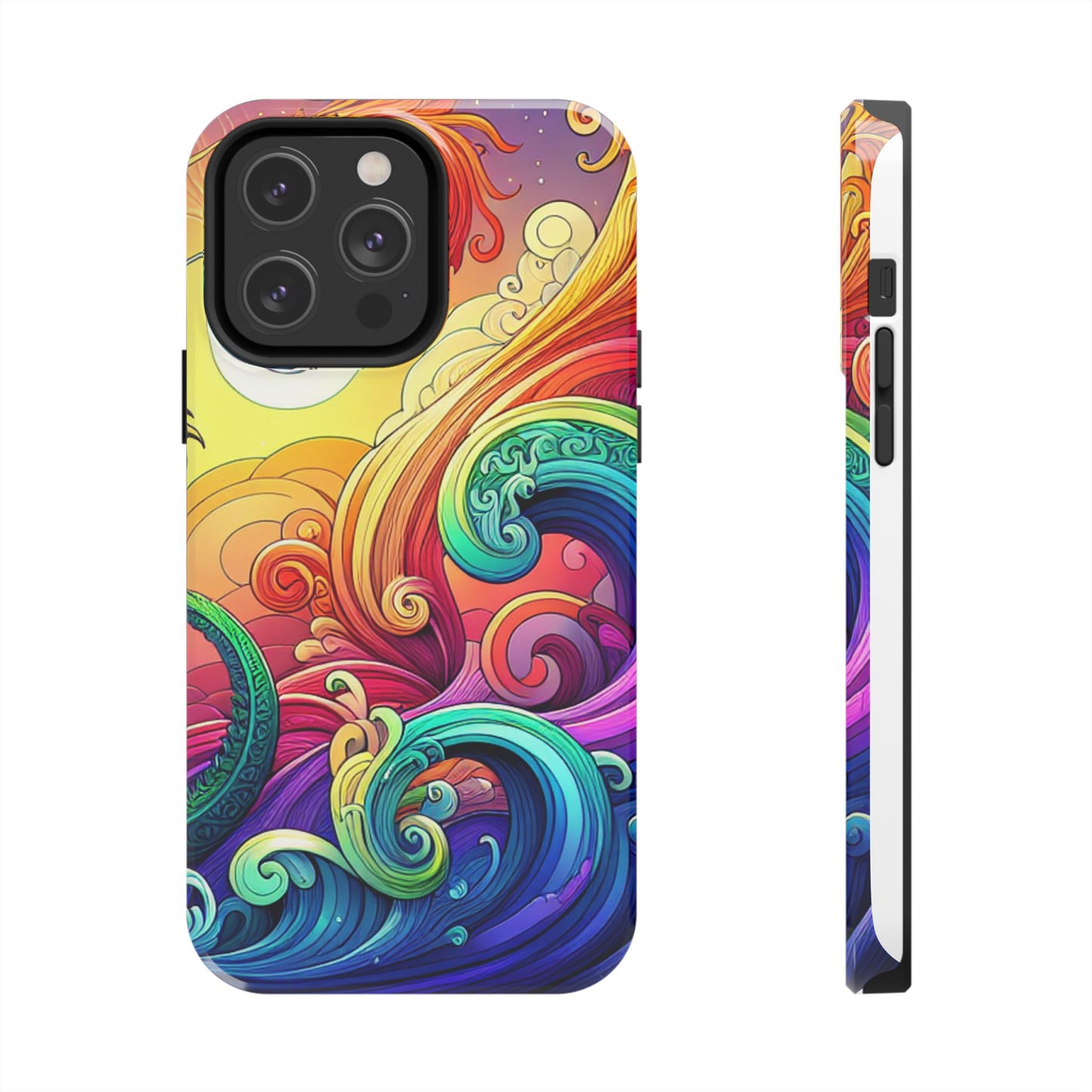 Fantasy Ocean Waves Tough Phone Case - Colorful Protective Cover - for iPhone
