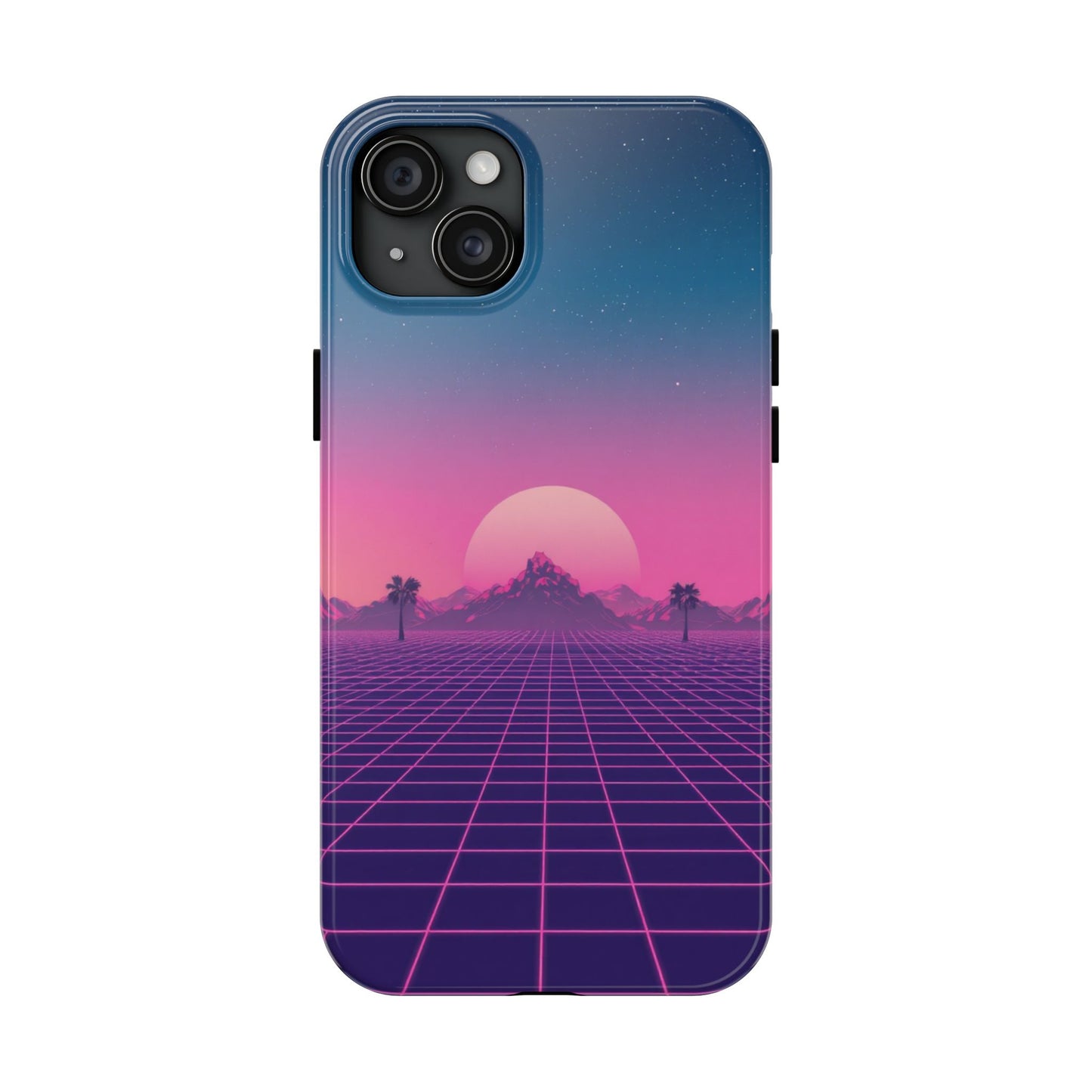 Retro Aesthetic Tough Phone Case - Vibrant Sunset Design