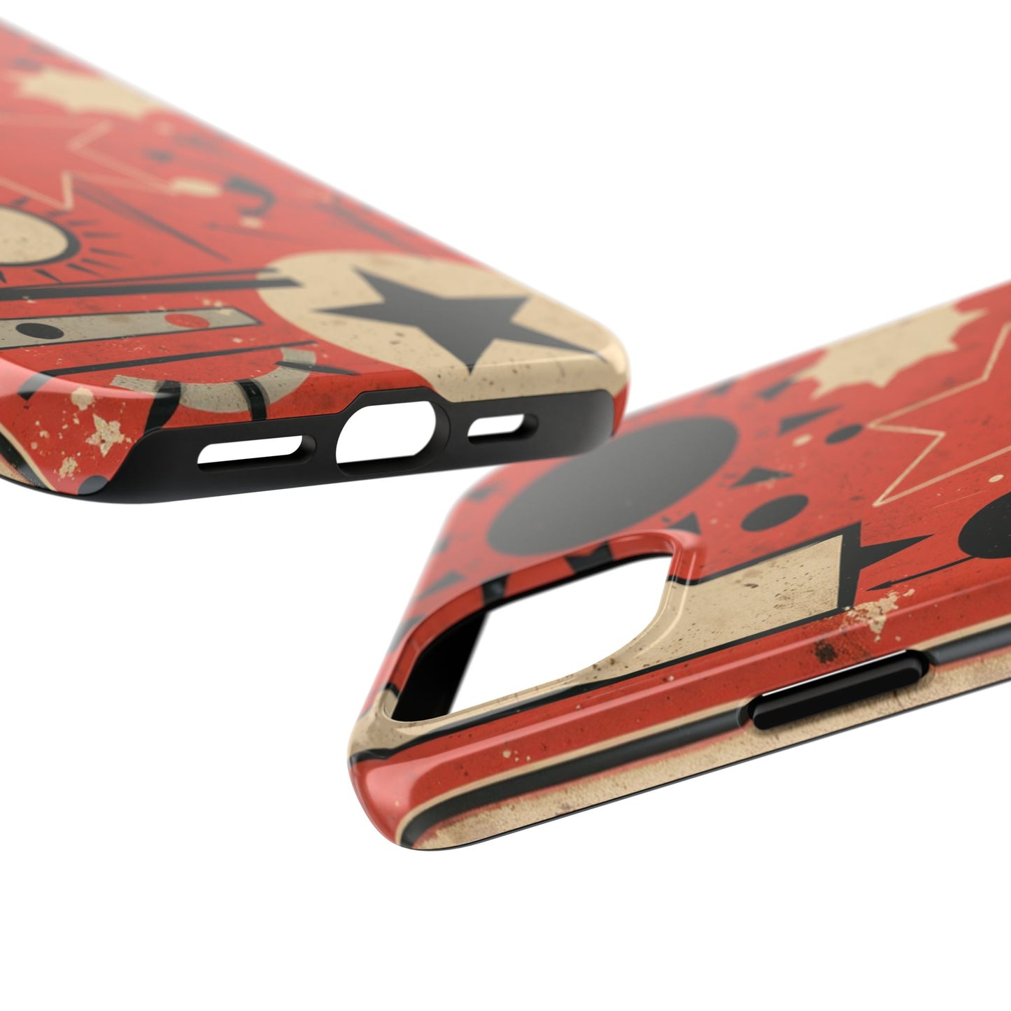 Retro Bold Tough Phone Case - Unique Geometric Design - for iPhone