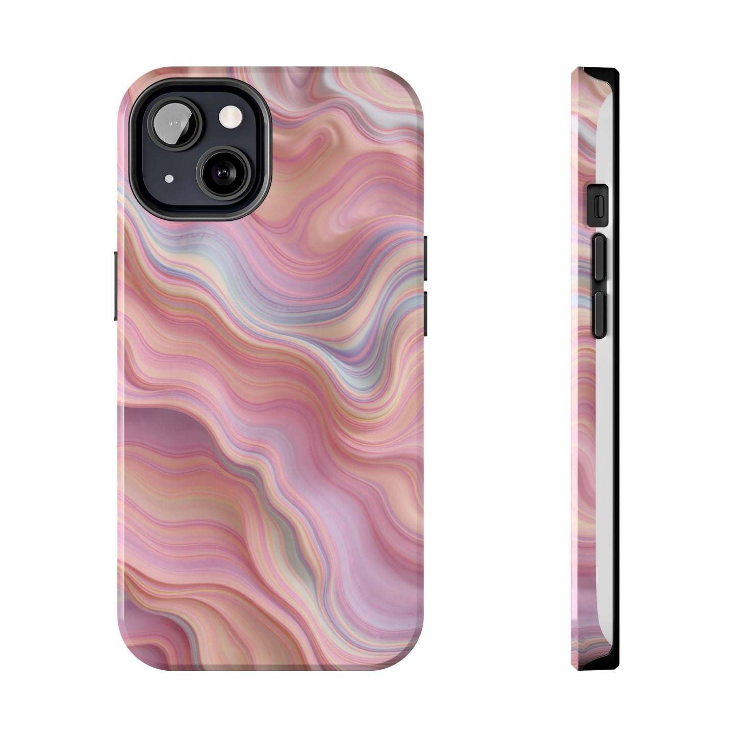 Stylish Tough Phone Cases - Abstract Pink Marble Design