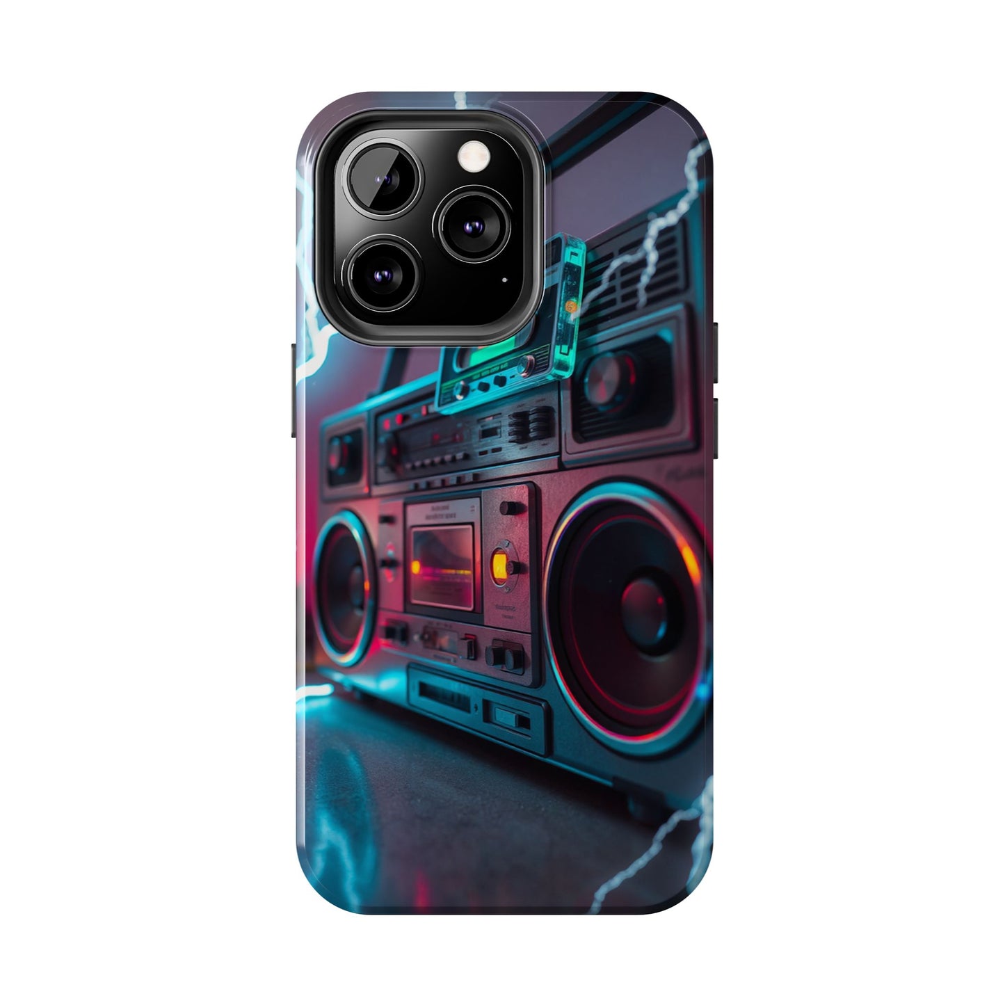 Retro Boombox Tough Phone Case – Vibrant Protection for Music Lovers