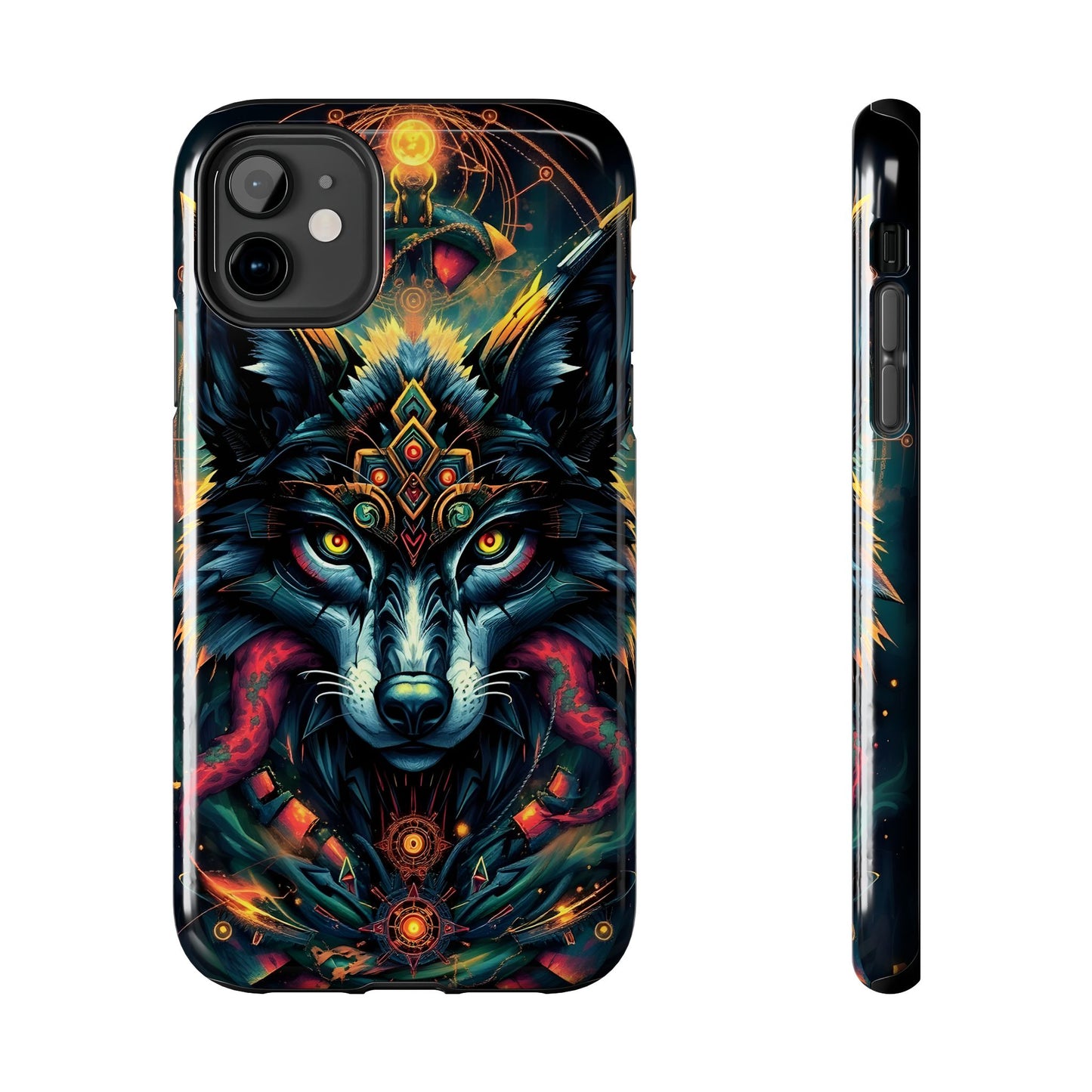 Vibrant Mystical Wolf Art Tough Phone Case - Durable & Unique Design for Animal Lovers - for iPhone