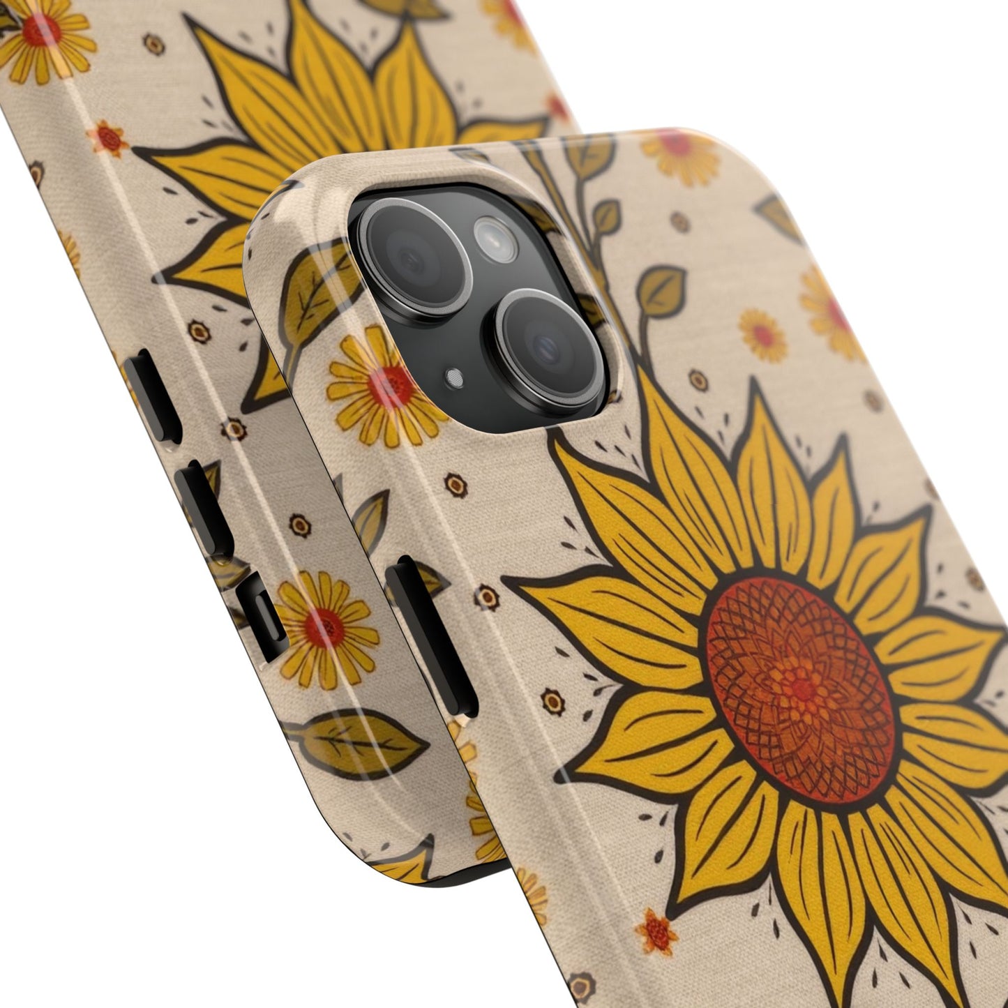 Bright Sunflower Origins Tough Phone Case - Floral Design for Nature Lovers - for iPhone