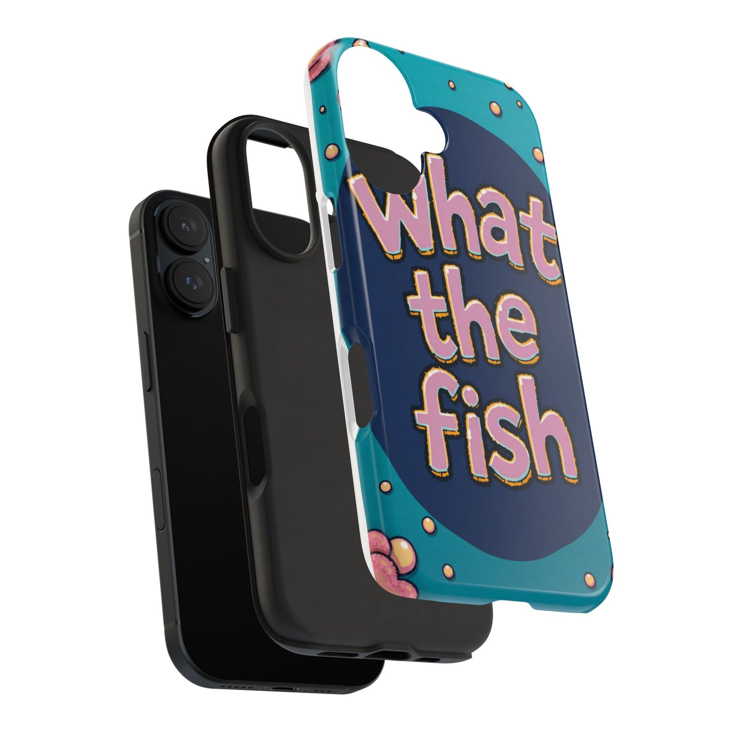 Playful Tough Phone Case - "What the Fish" Design