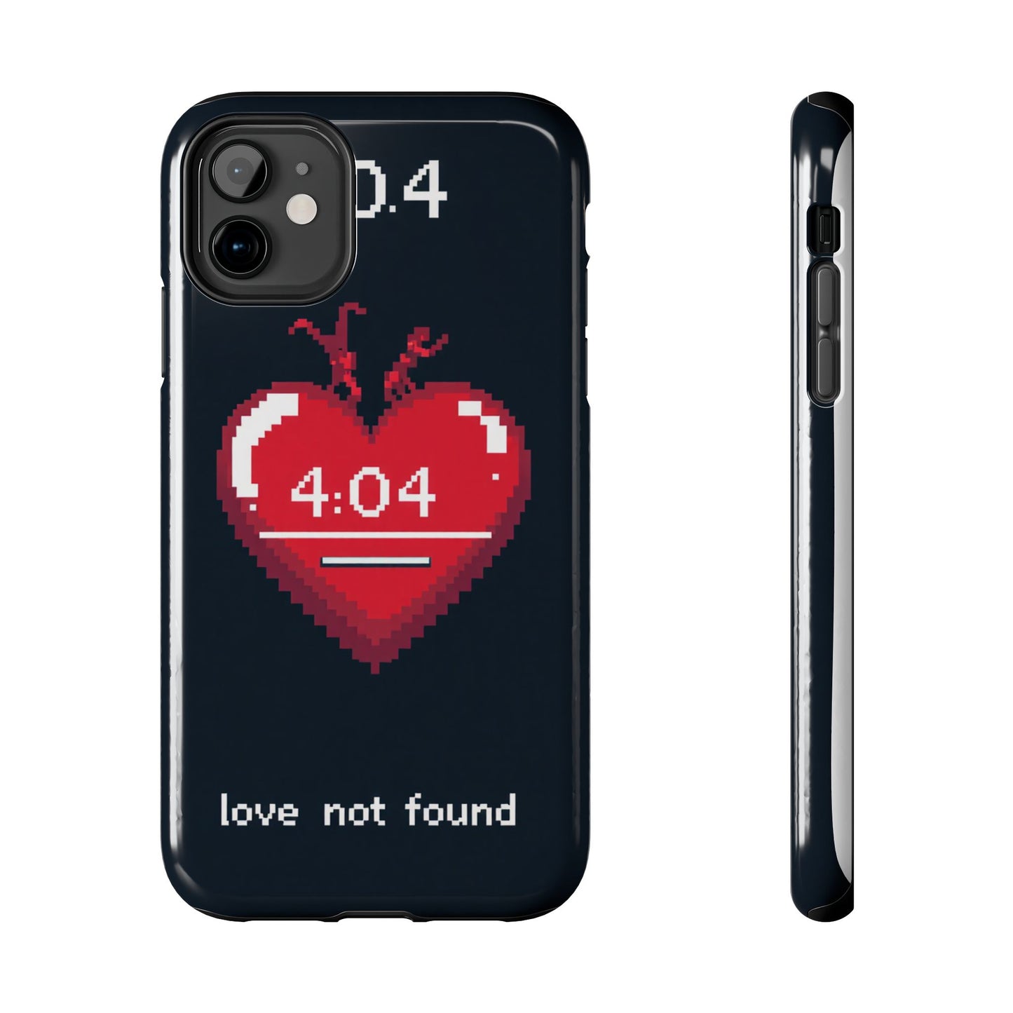 Vintage Pixel Heart Tough Phone Case - "404 Love Not Found" Design