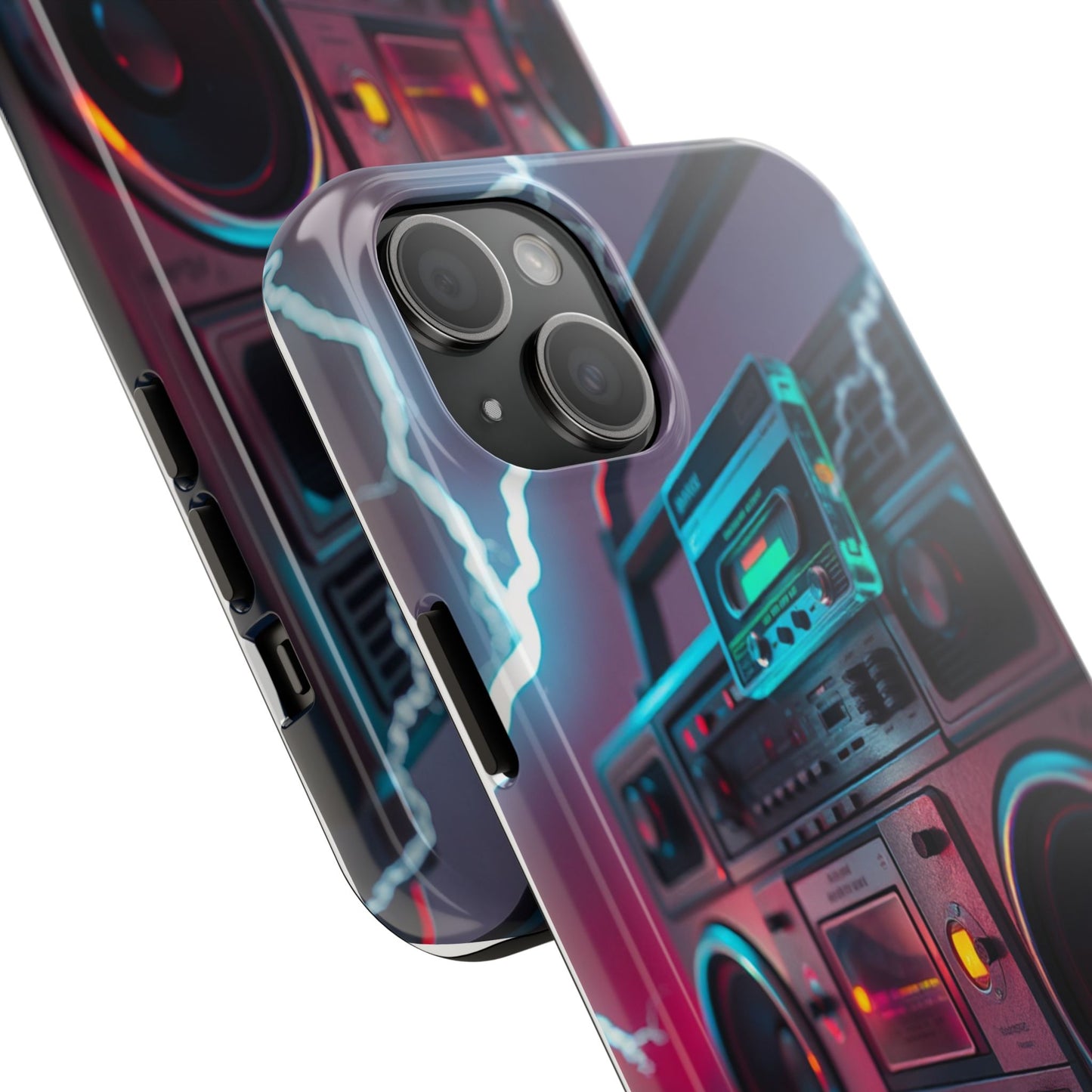 Retro Boombox Tough Phone Case – Vibrant Protection for Music Lovers