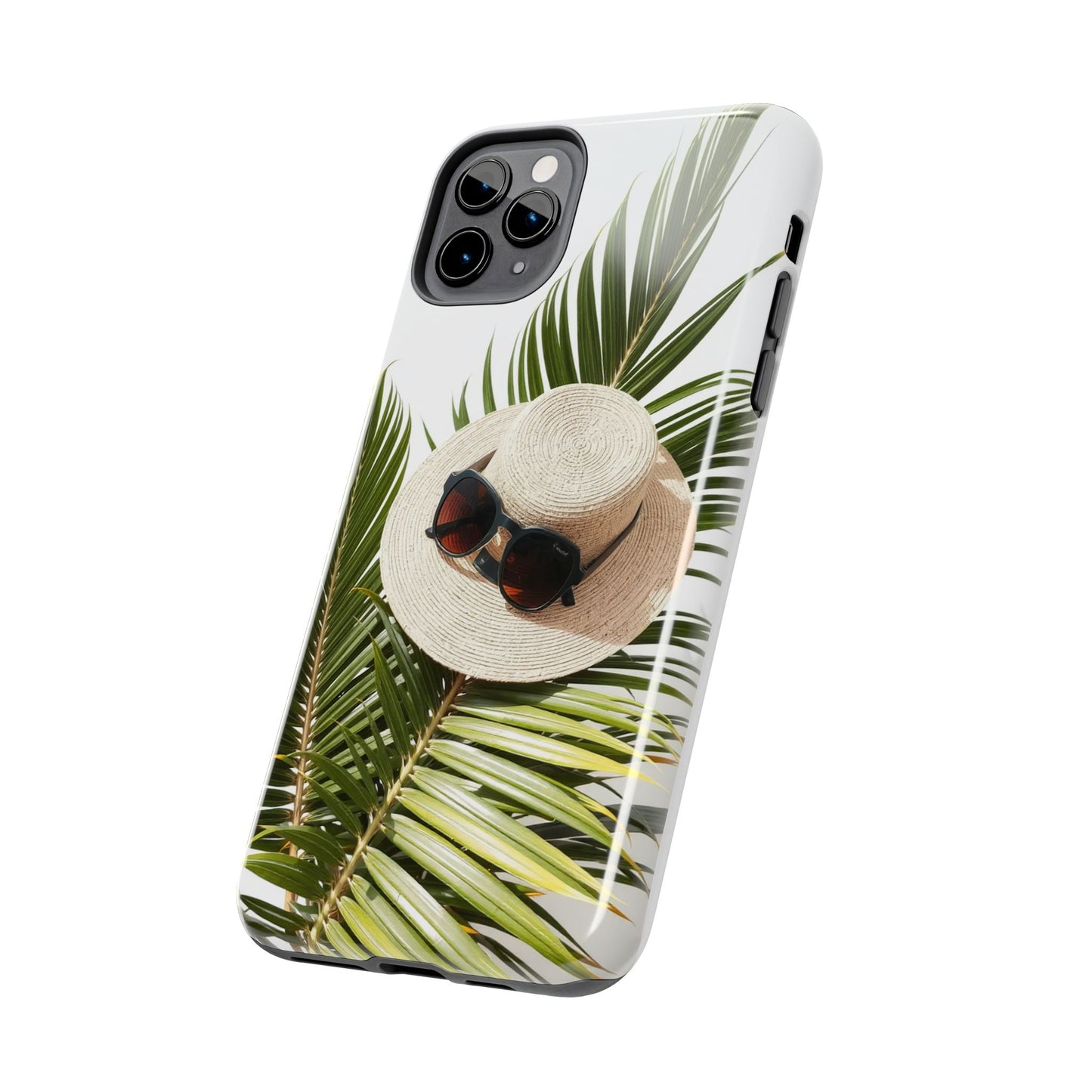 Tropical Phone Case - Summer Vibes with Hat & Sunglasses Design