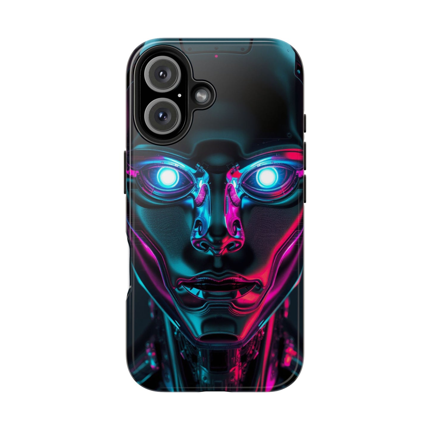 Futuristic Phone Case, Tough Phone Cover, Cyberpunk Style, Robot Design, Gift for Tech Lovers, Unique Phone Accessories