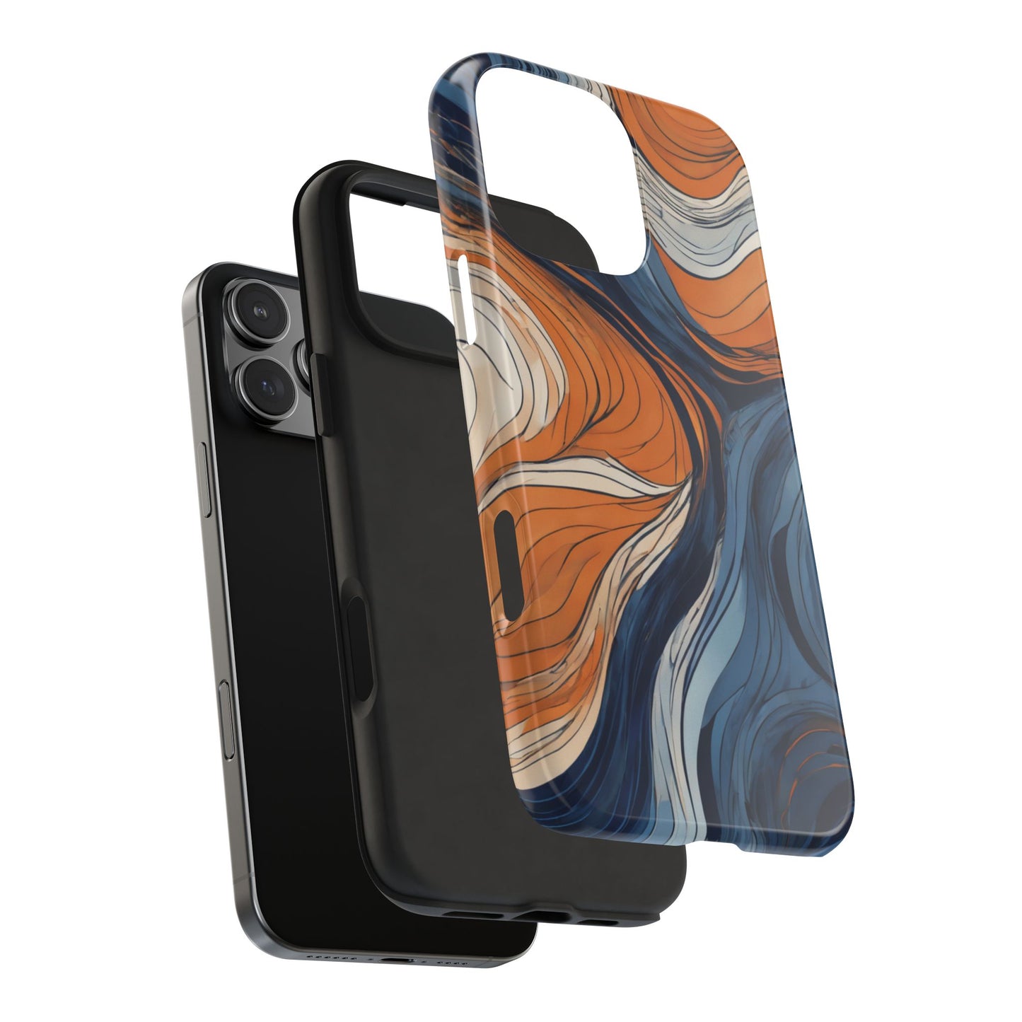 Artistic Tough Phone Case - Vibrant Abstract Waves Design - for iPhone