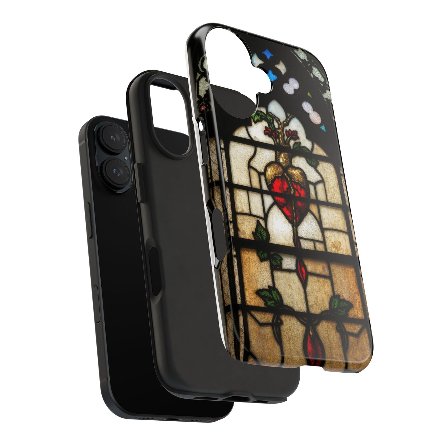 Stained Glass Heart Tough Phone Case - Unique Design for Protection & Style