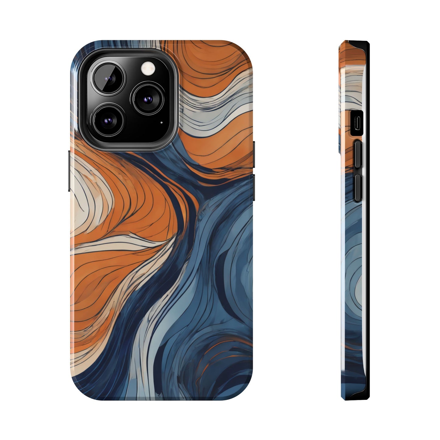 Artistic Tough Phone Case - Vibrant Abstract Waves Design - for iPhone
