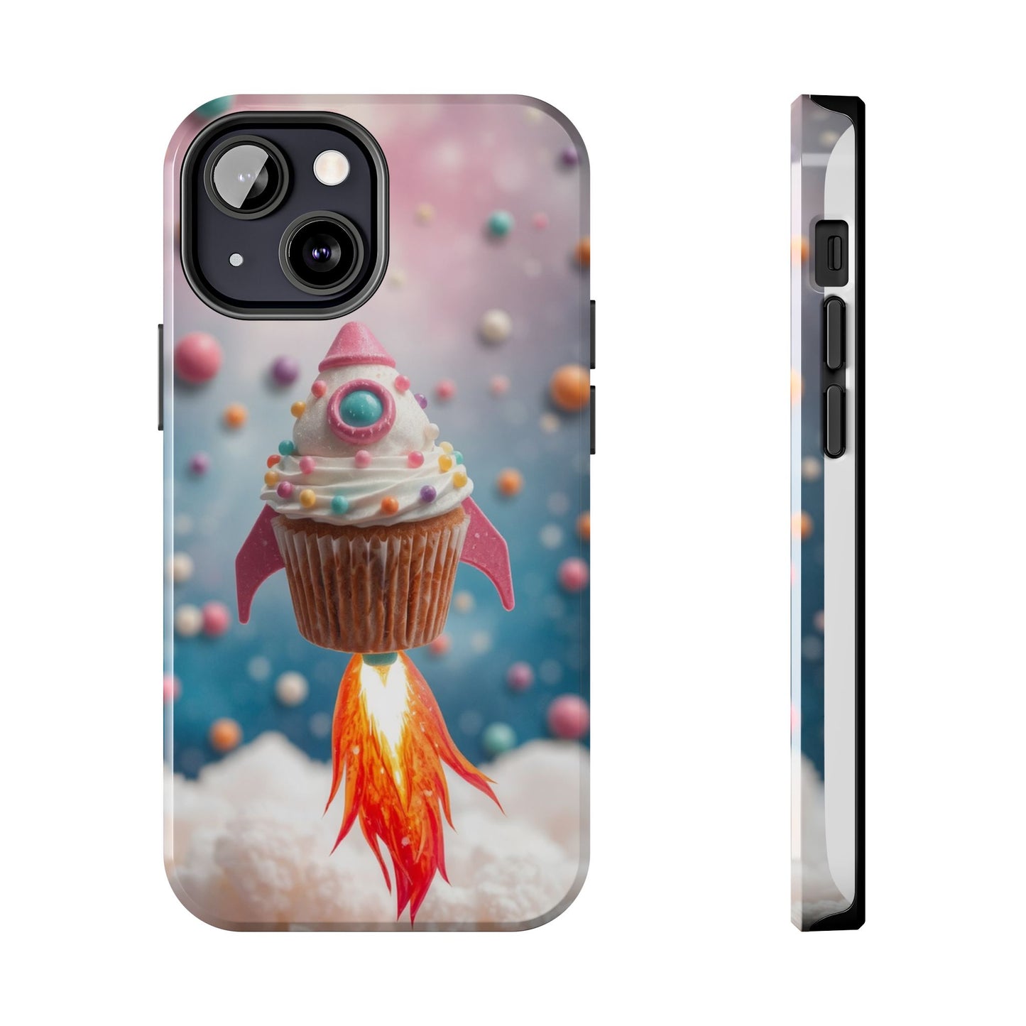 Whimsical Rocket Cupcake Phone Case - Fun Protective Case for Kids and Teens