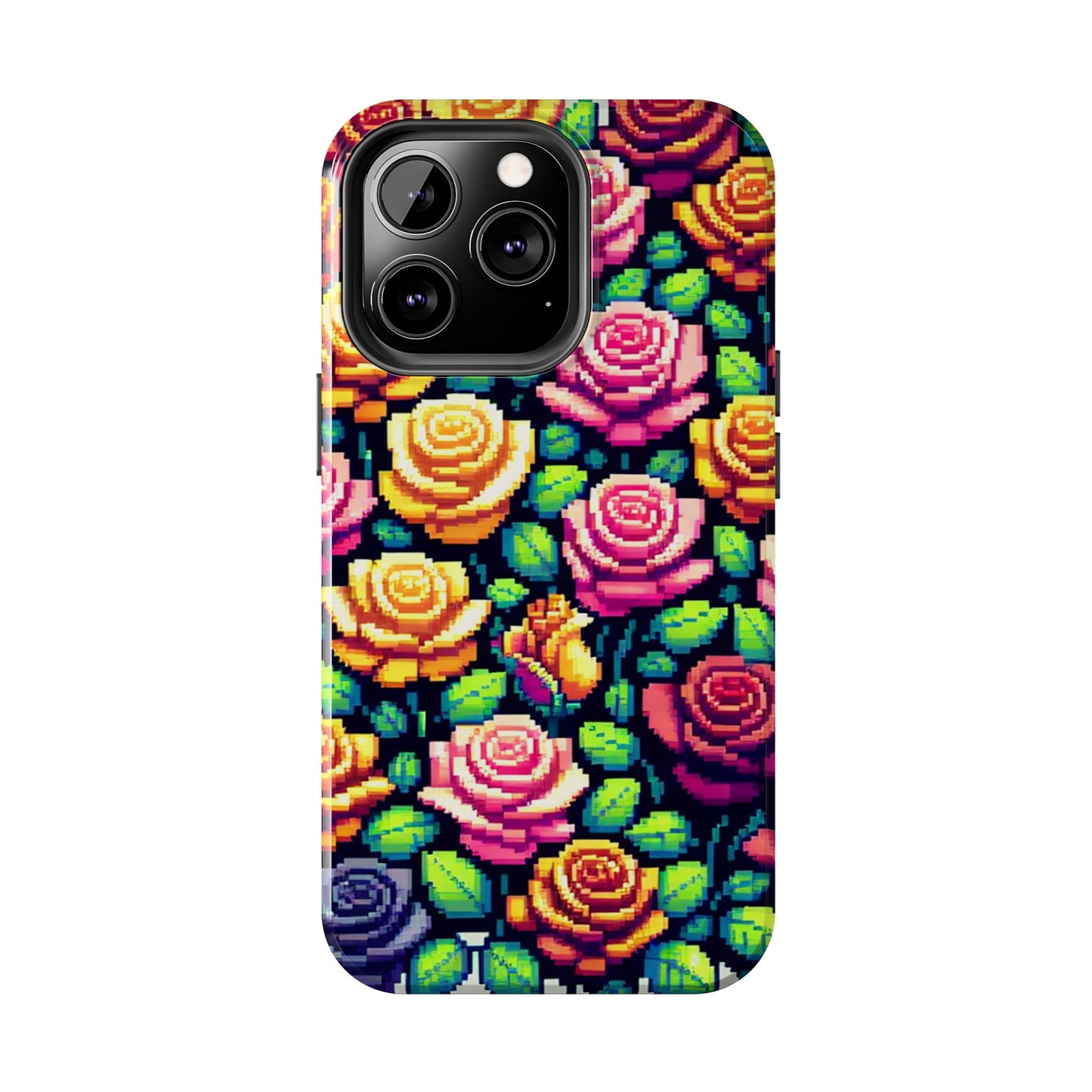 Pixel Art Roses Tough Phone Case - Stylish Protection - for iPhone