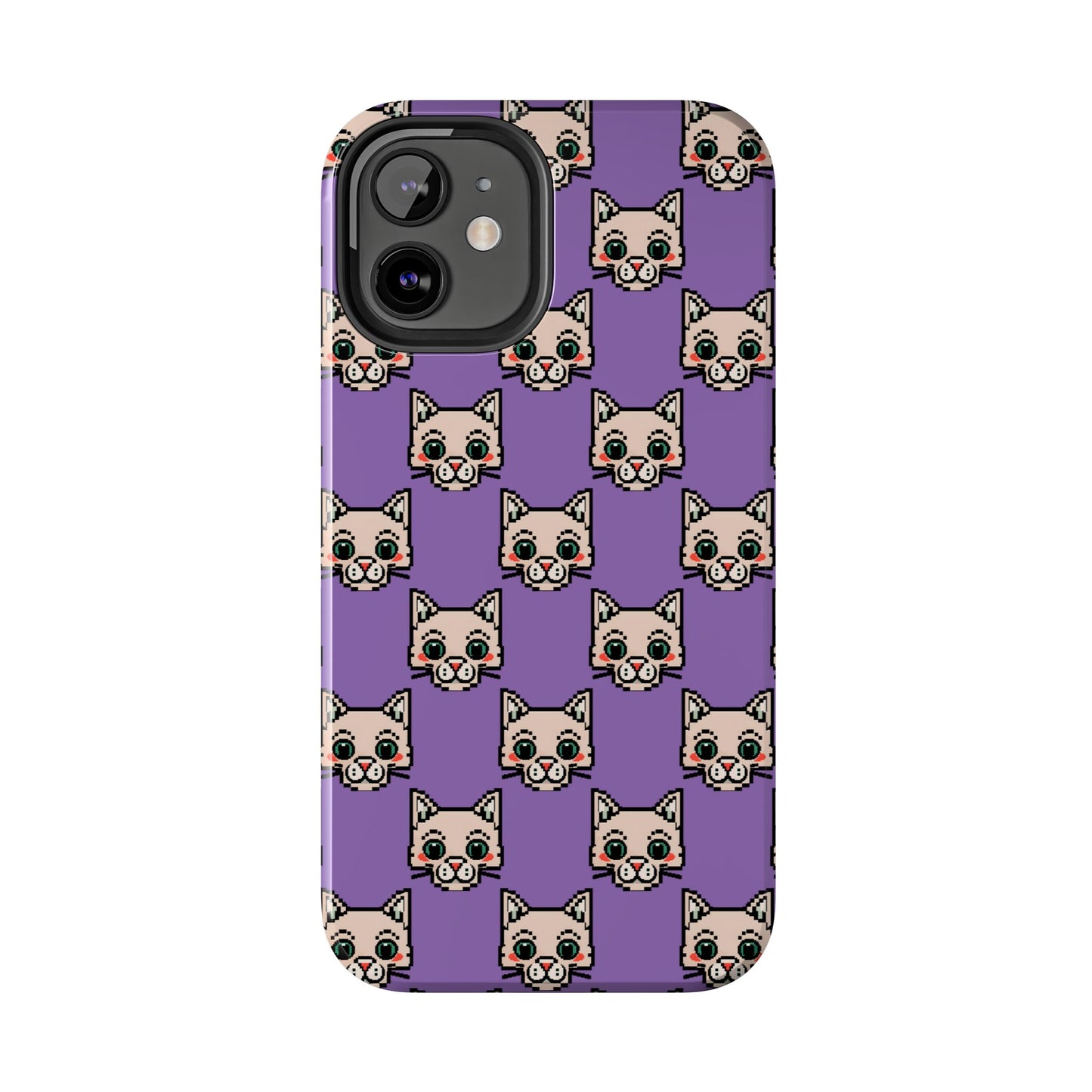 Cute Pixel Cat Tough Phone Case – Fun and Durable Protection for Cat Lovers - for iPhone