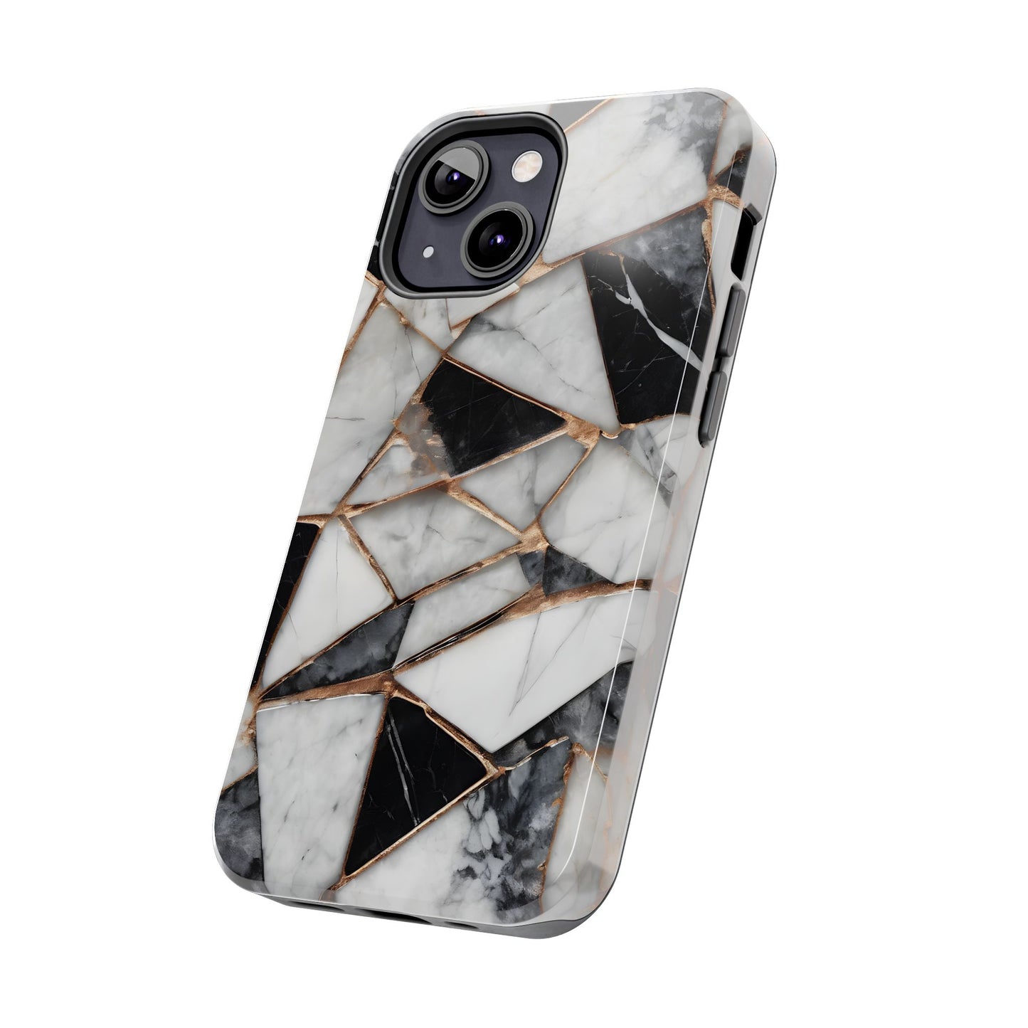Elegant Marble Tough Phone Case - Stylish Protection for iPhone